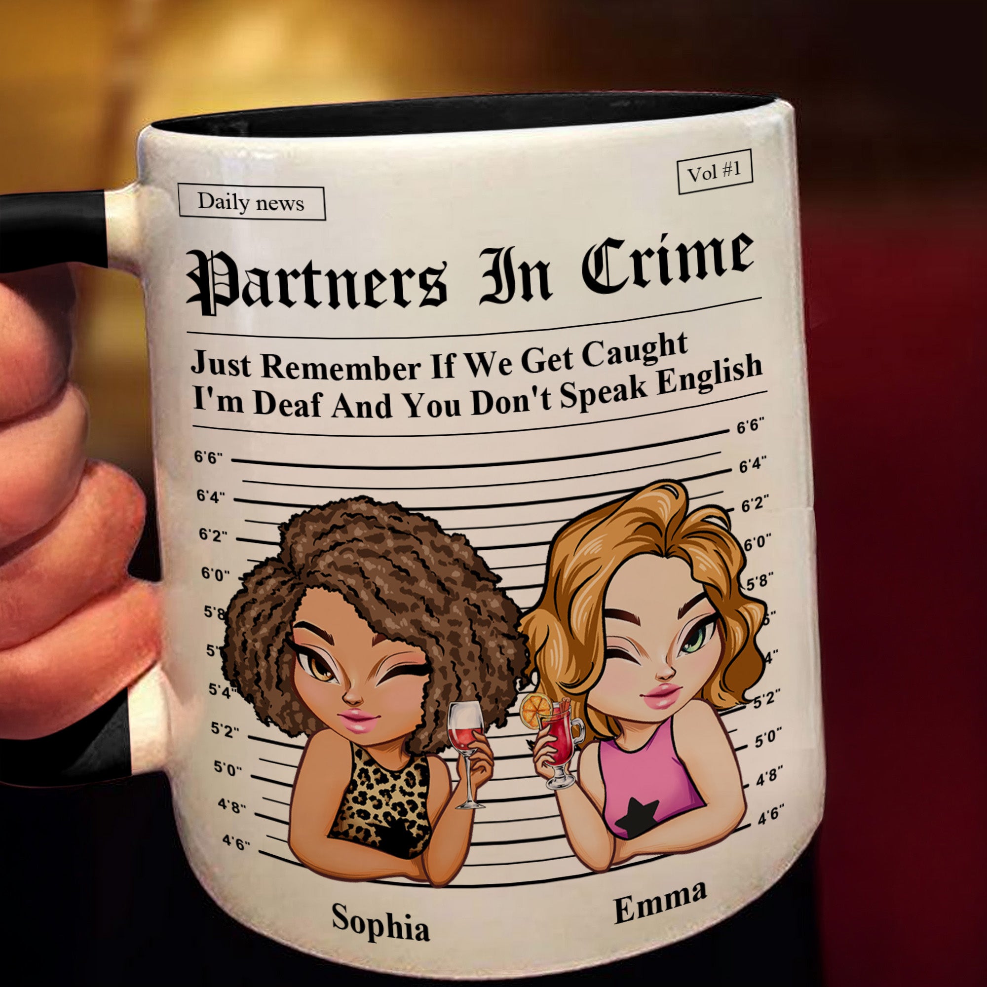 Partners In Crime - Gifts For Friends, Besties - Personalized Accent Mug