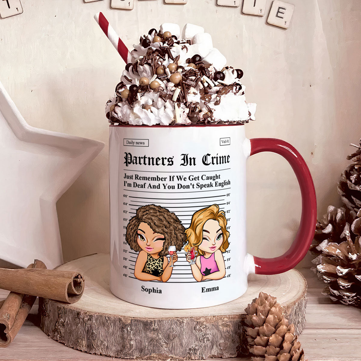 Partners In Crime - Gifts For Friends, Besties - Personalized Accent Mug