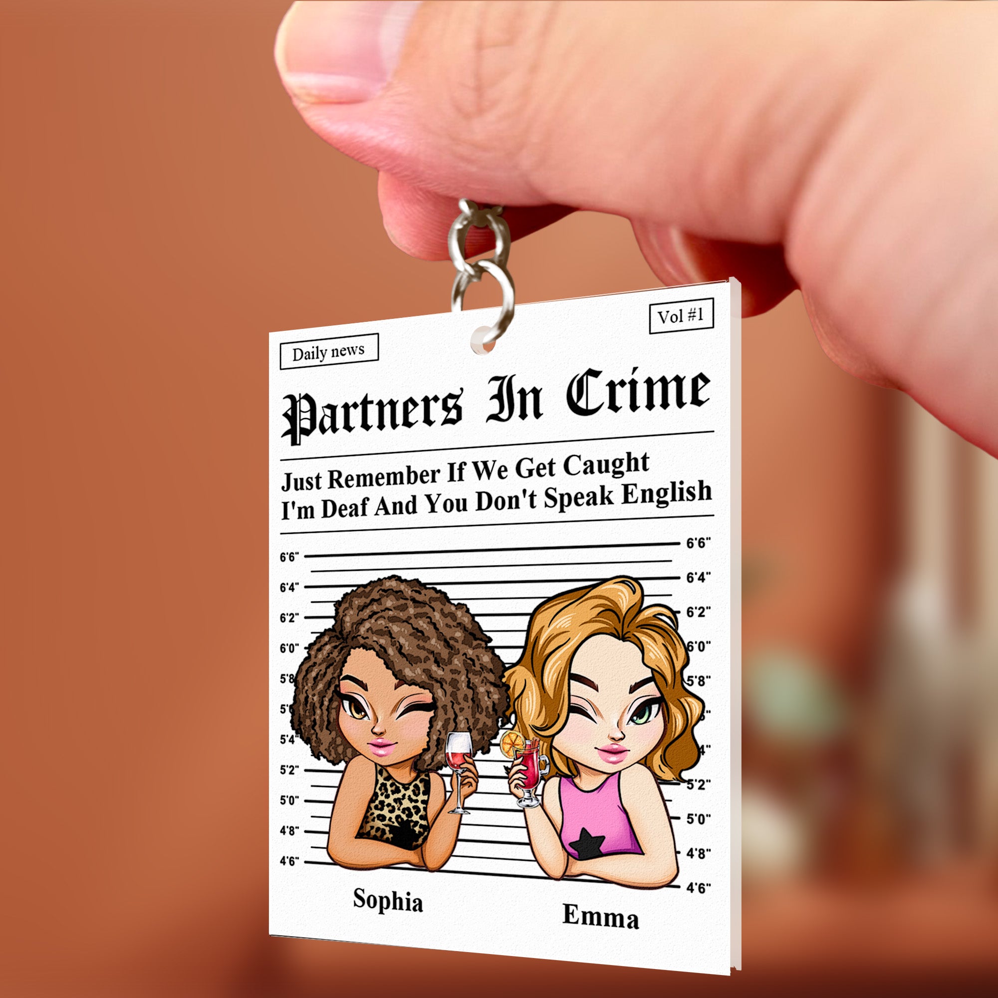 Partners In Crime - Gifts For Friends, Besties - Personalized Acrylic Keychain