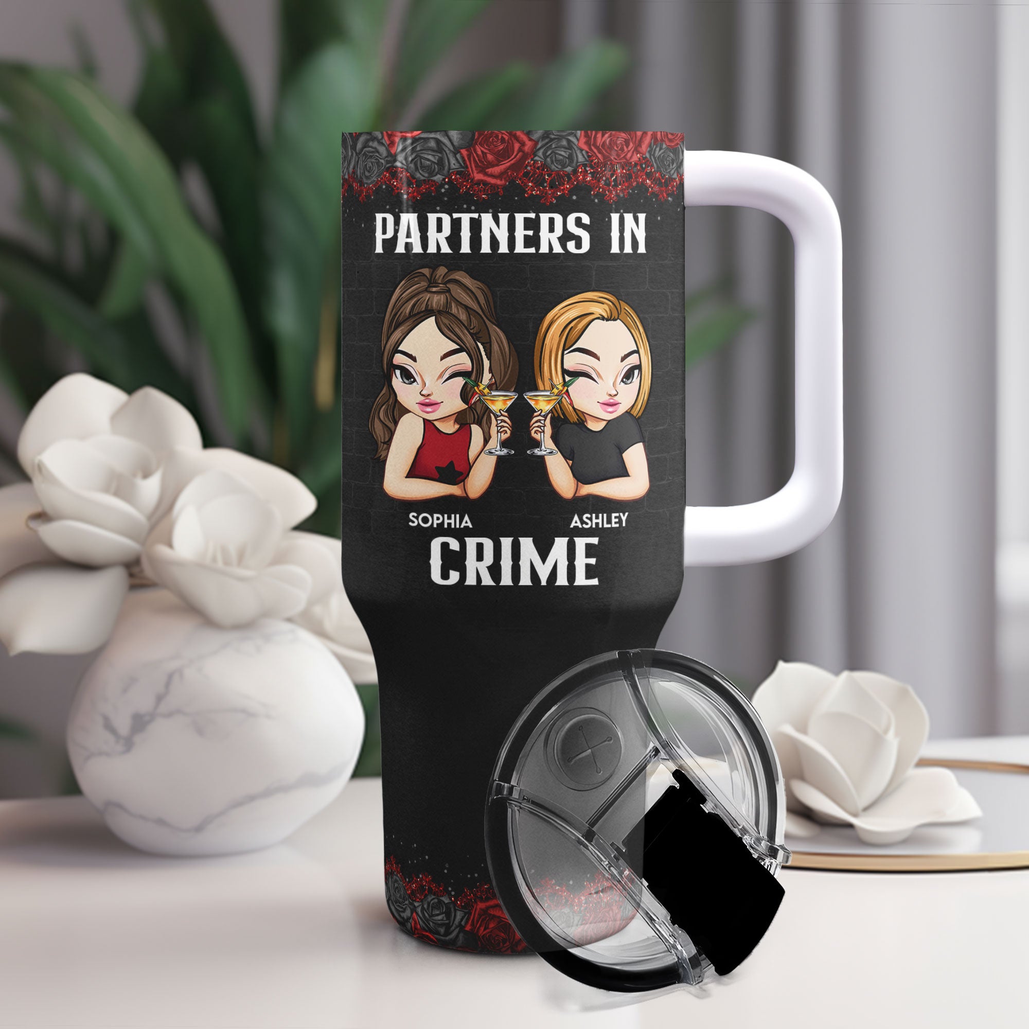 Partners In Crime New Style - Personalized 40oz Tumbler With Straw