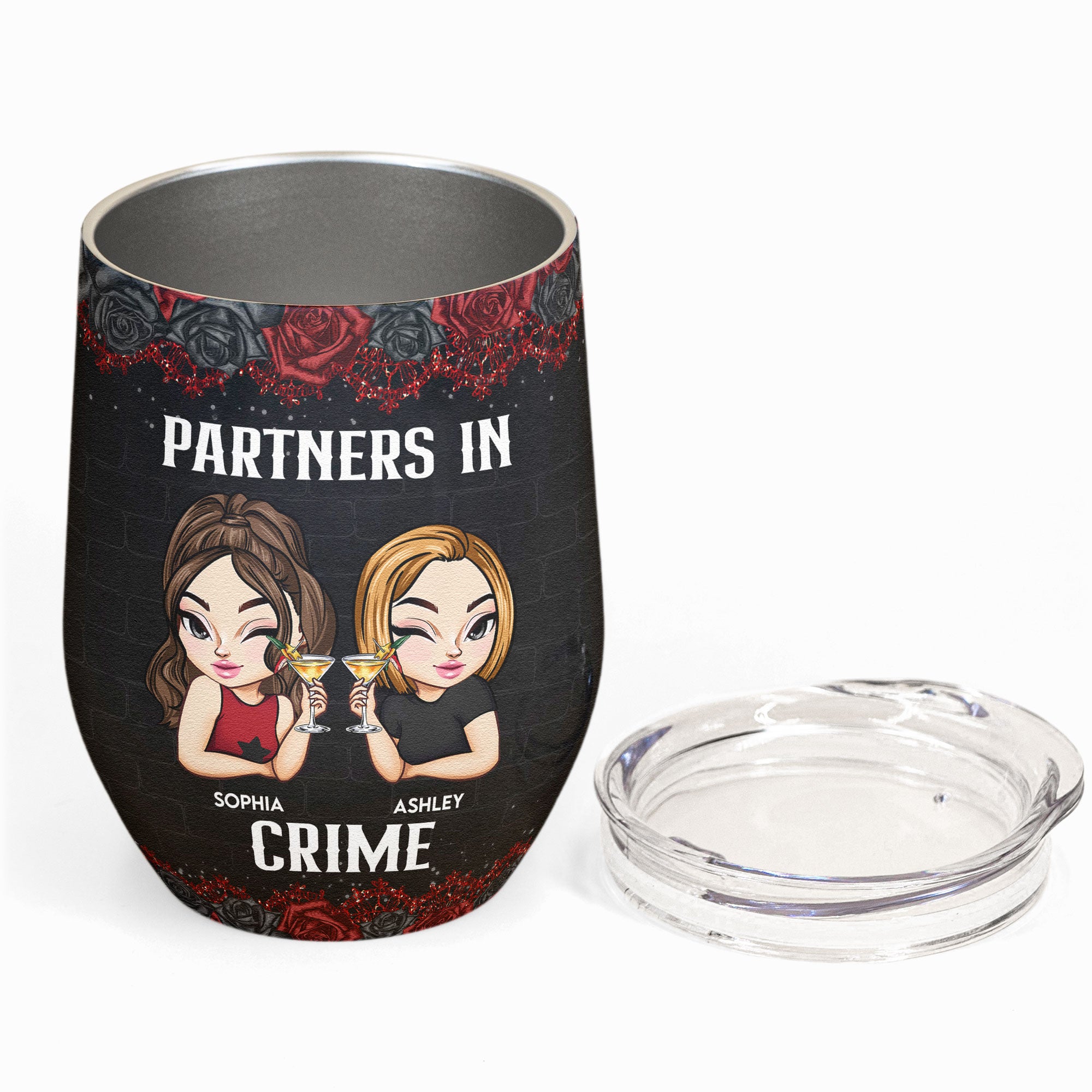 Partners In Crime - New Style - Personalized Wine Tumbler