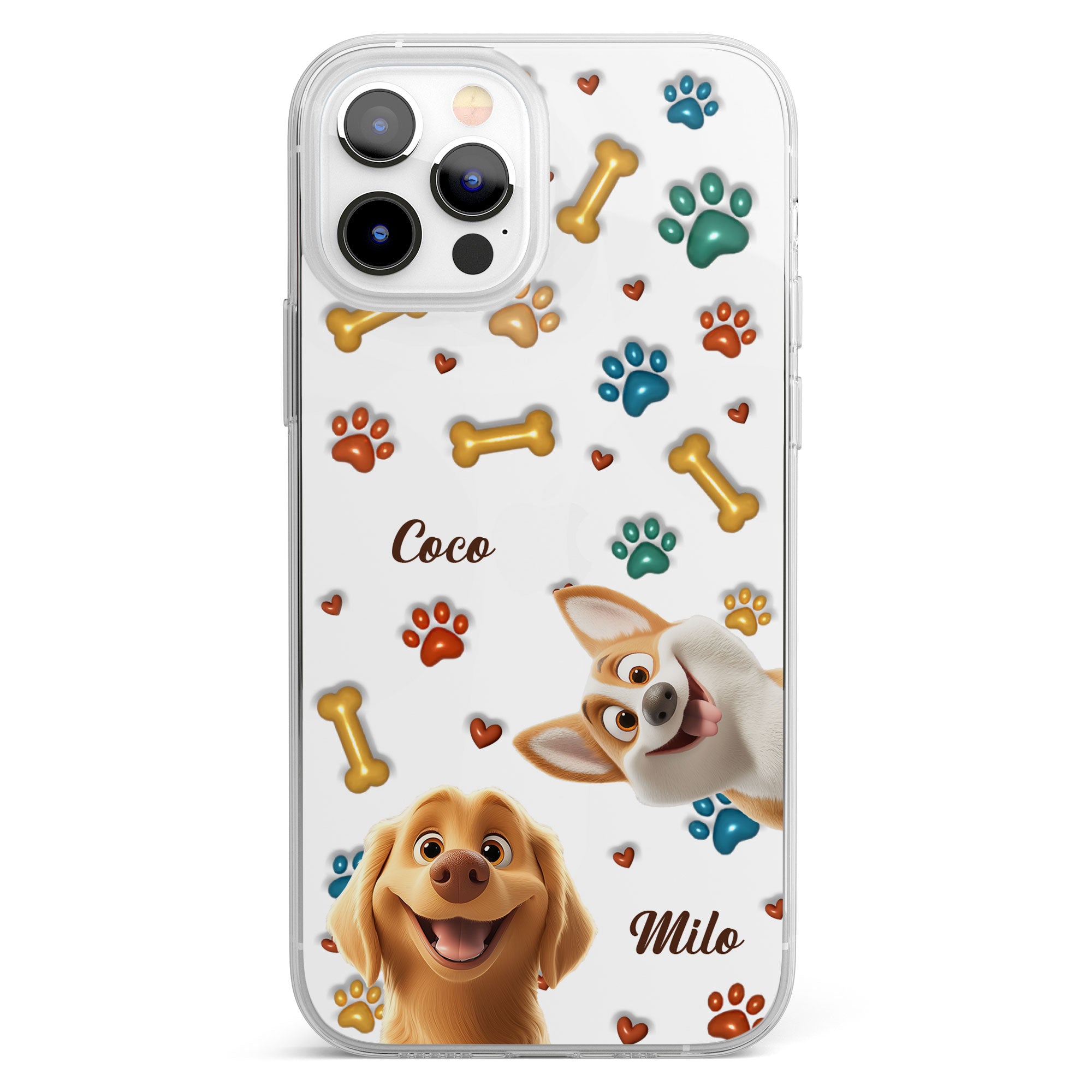 Peeking Dog 3D Style Pattern - Personalized Clear Phone Case