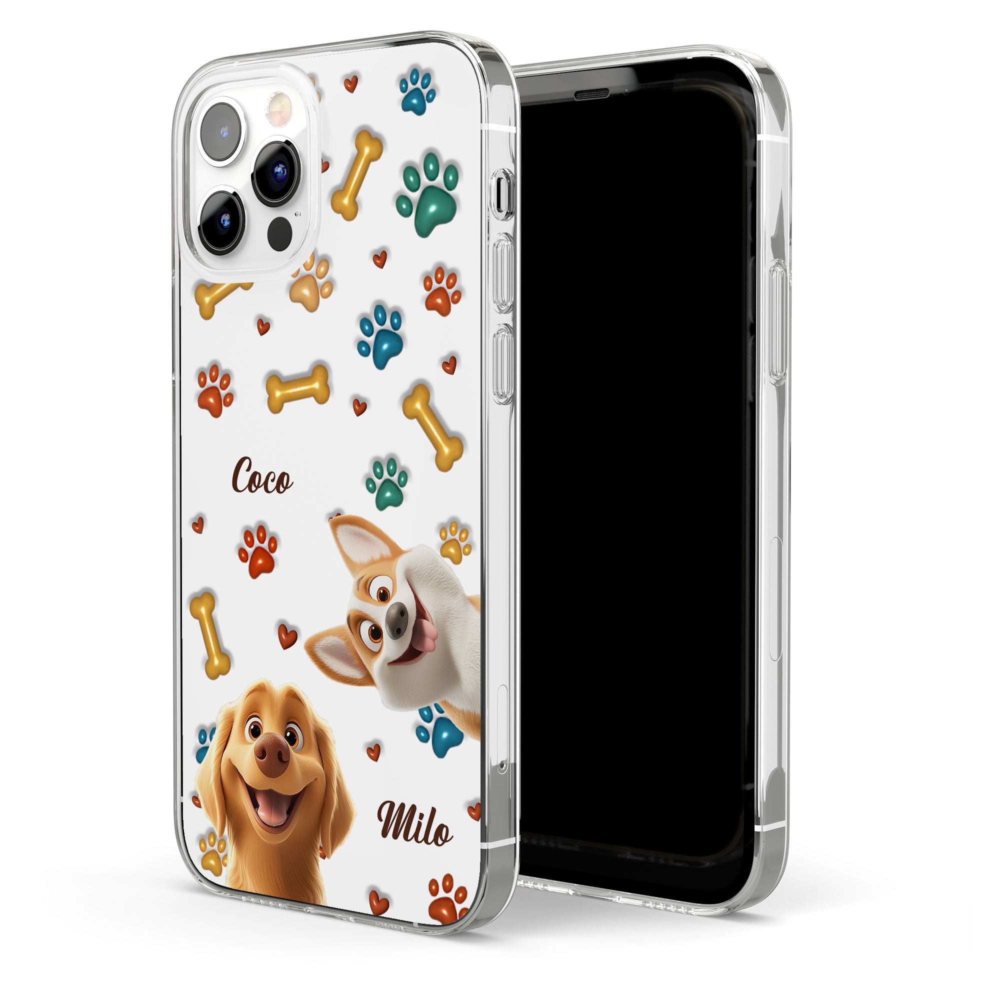 Peeking Dog 3D Style Pattern - Personalized Clear Phone Case