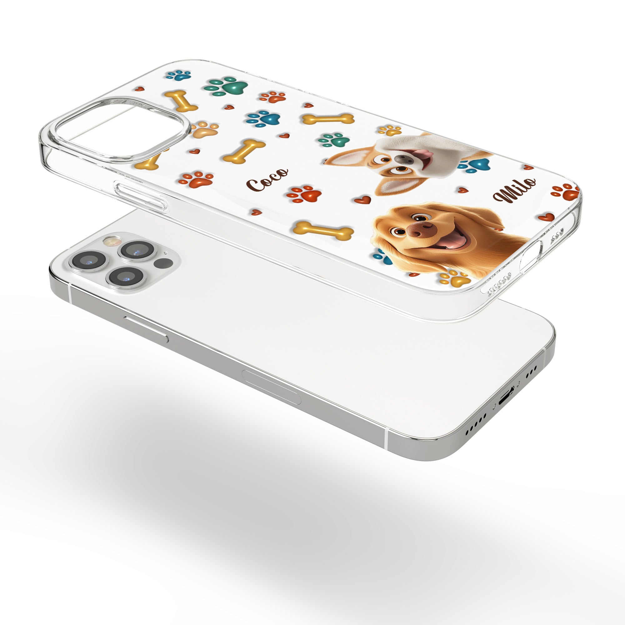 Peeking Dog 3D Style Pattern - Personalized Clear Phone Case