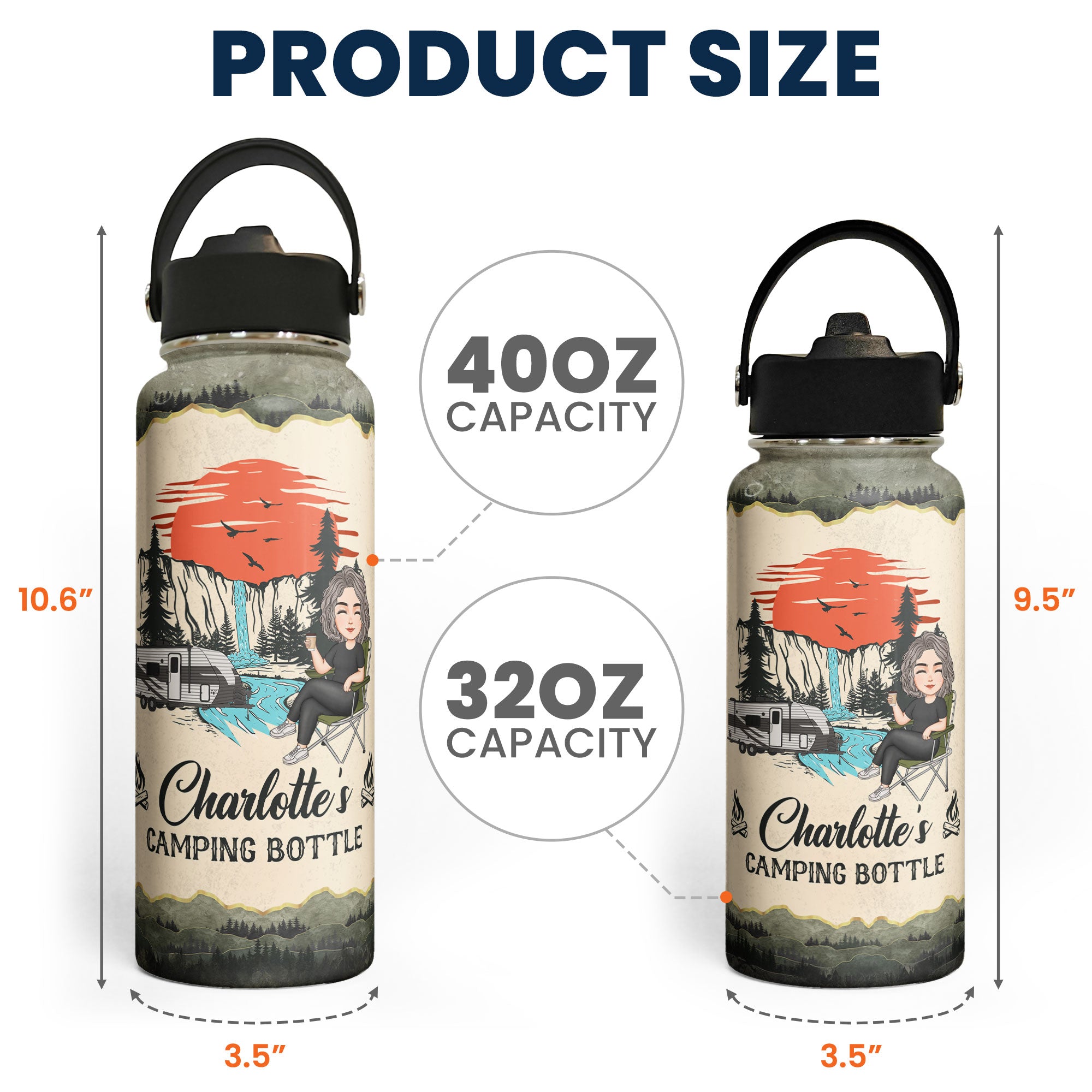 Personal Camping Bottle - Personalized Stainless Steel Water Bottle