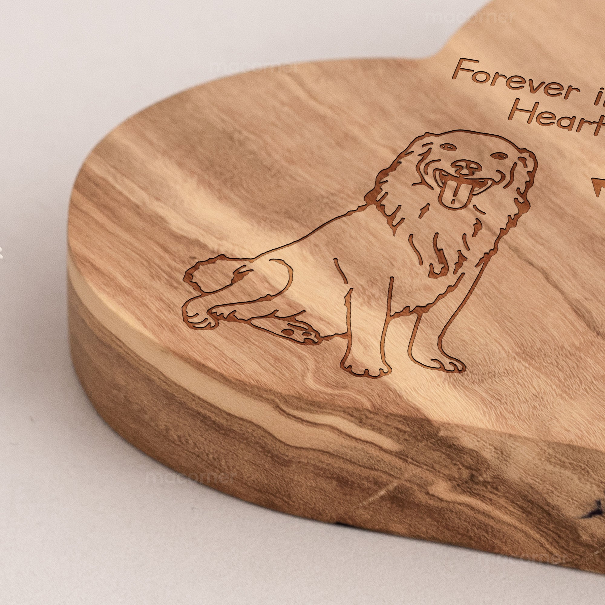 Pet Loss Forever In Our Hearts - Personalized Engraved Wood Photo Plaque