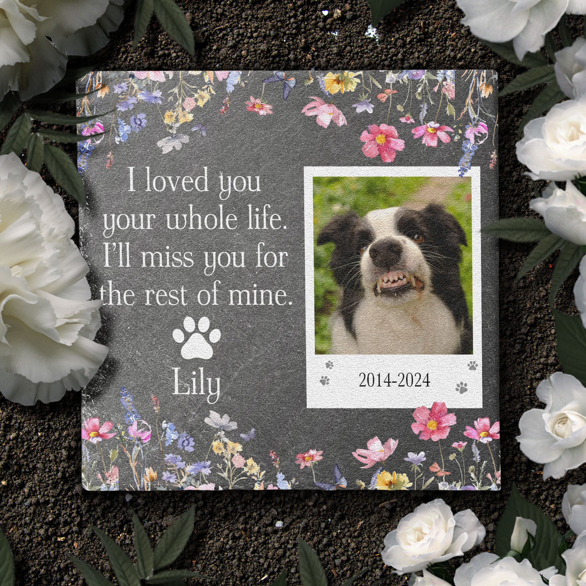 Pet Loss I've Loved You Your Whole Life - Personalized Photo Garden Stone