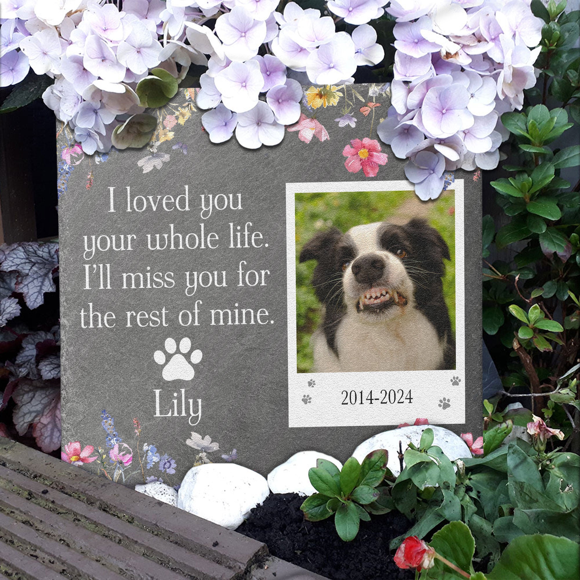 Pet Loss I've Loved You Your Whole Life - Personalized Photo Garden Stone