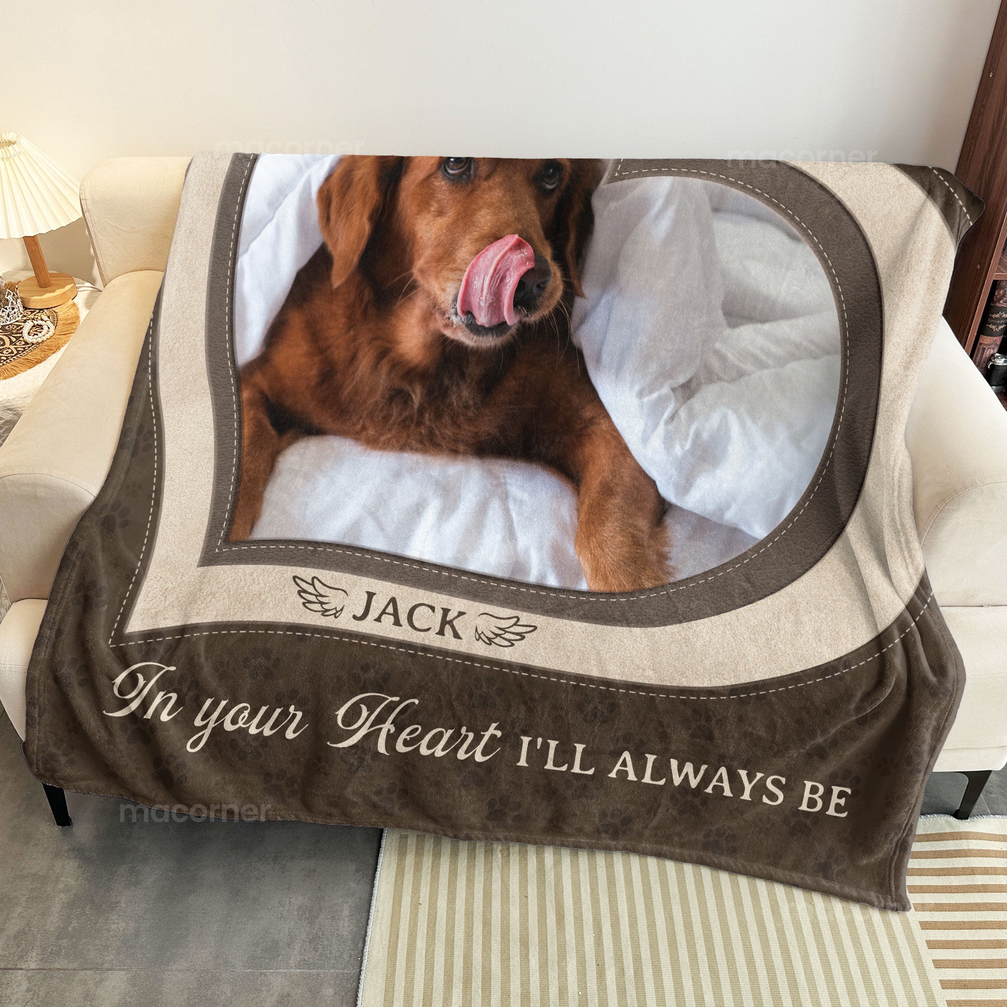 Pet Loss Snuggle This Blanket And Think Of Me - Personalized Photo Blanket