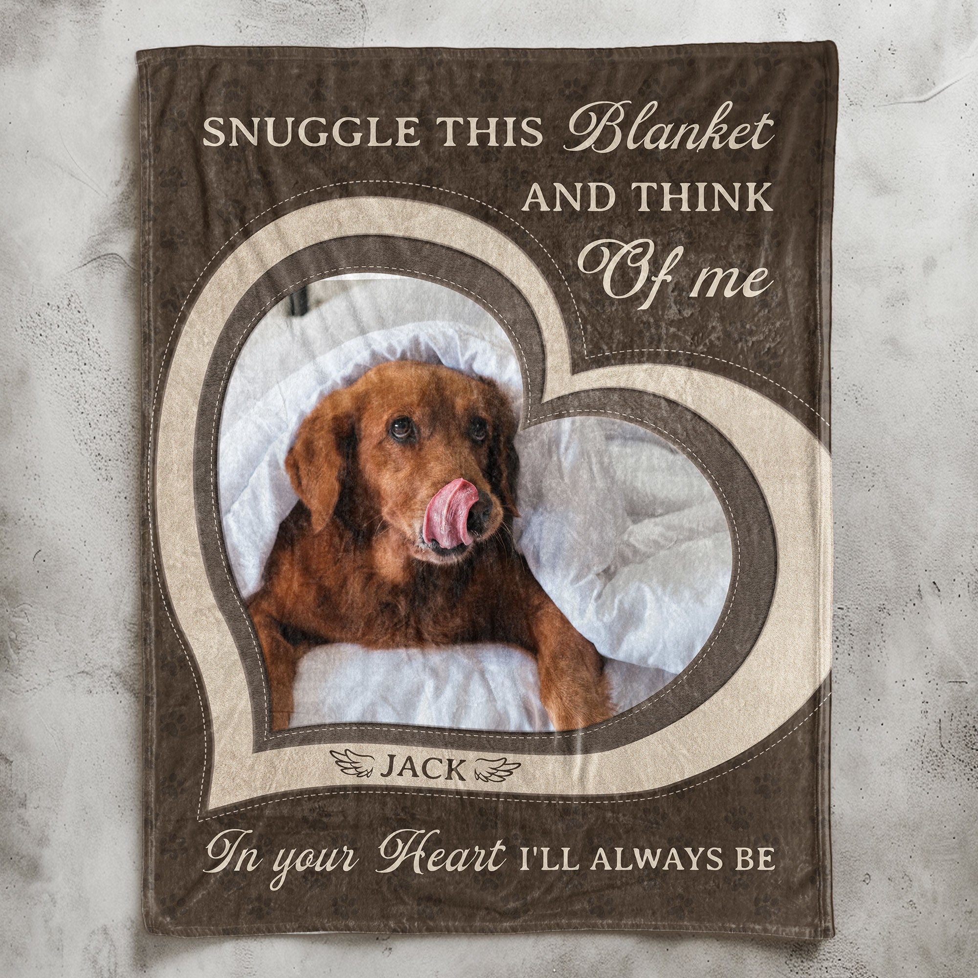 Pet Loss Snuggle This Blanket And Think Of Me - Personalized Photo Blanket