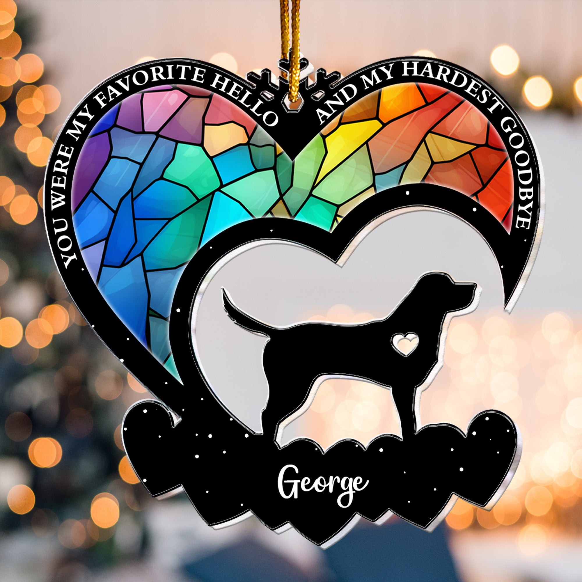 Pet Loss You Were My Favorite Hello Hardest Goodbye - Personalized Acrylic Ornament