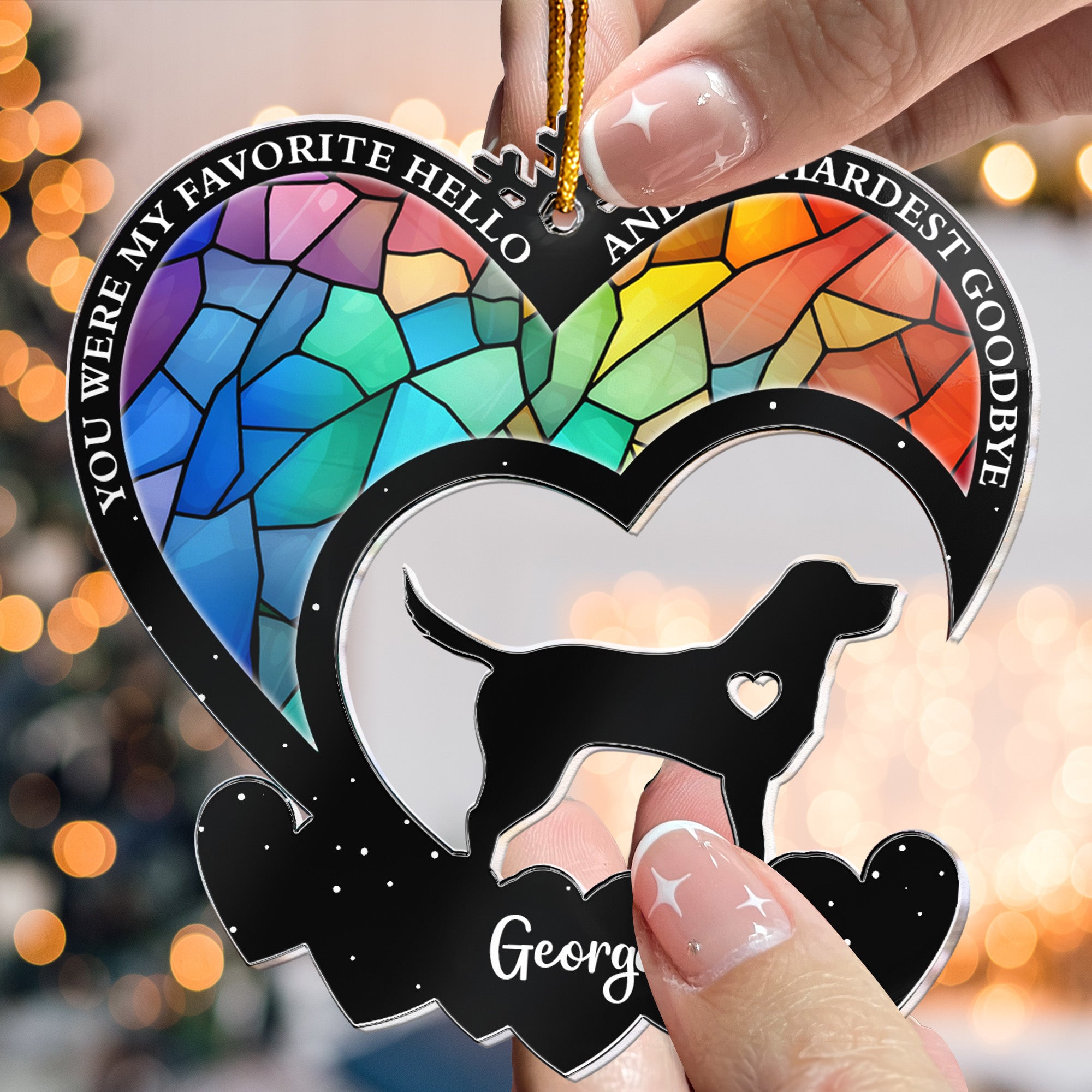 Pet Loss You Were My Favorite Hello Hardest Goodbye - Personalized Acrylic Ornament