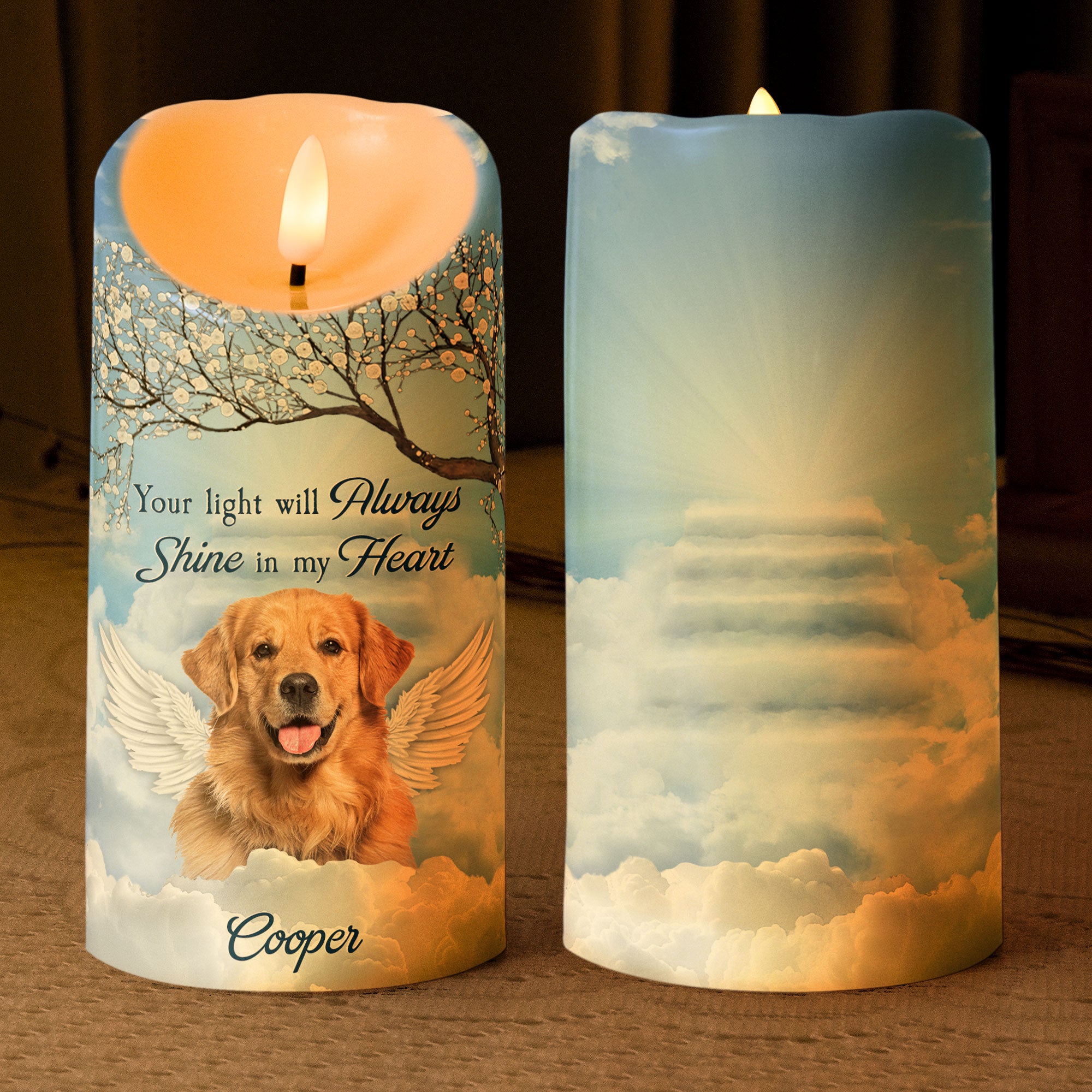 Pet Loss Your Light Will Always Shine In My Heart - Personalized Photo LED Candle