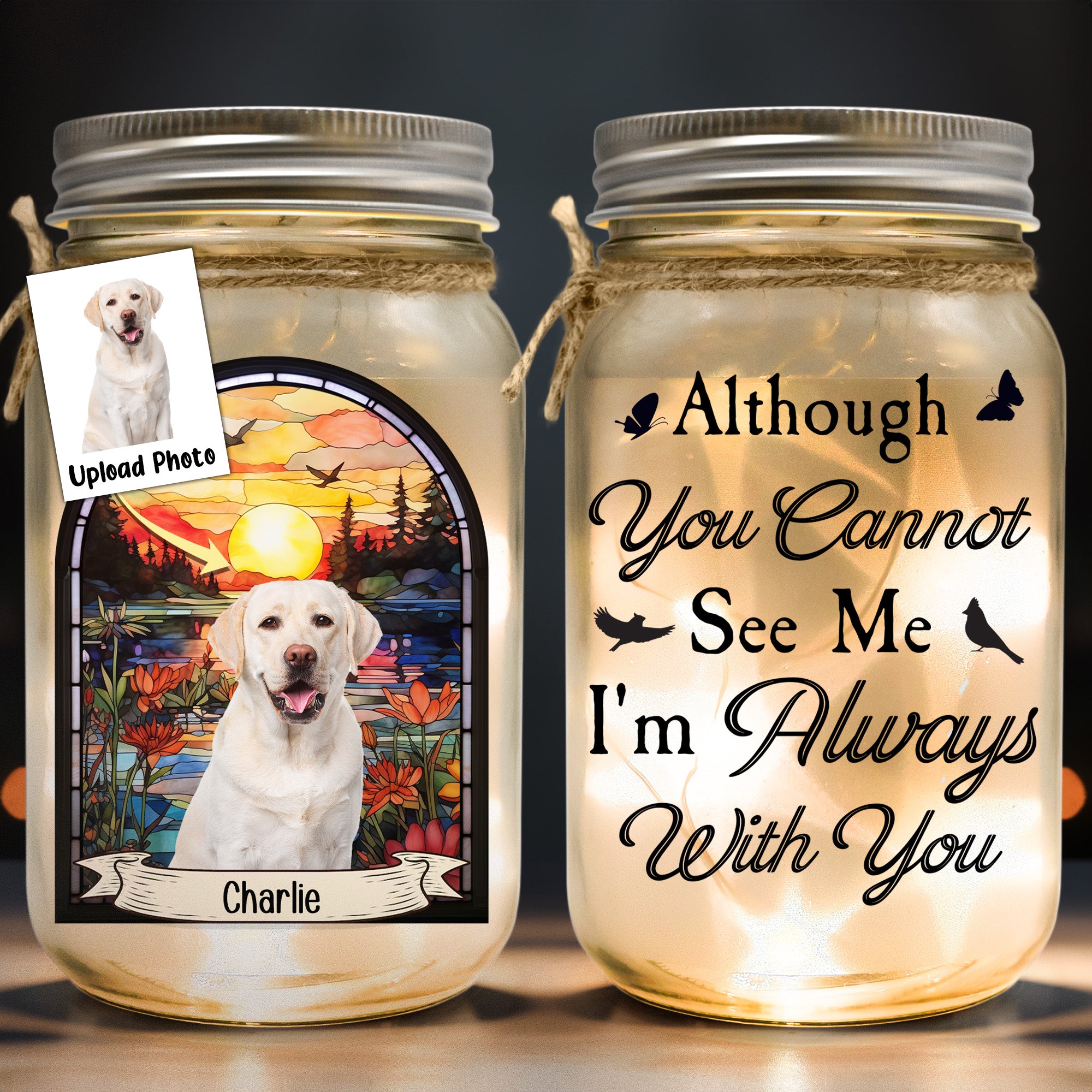 Pet Memorial I'm Always With You - Personalized Mason Jar Light