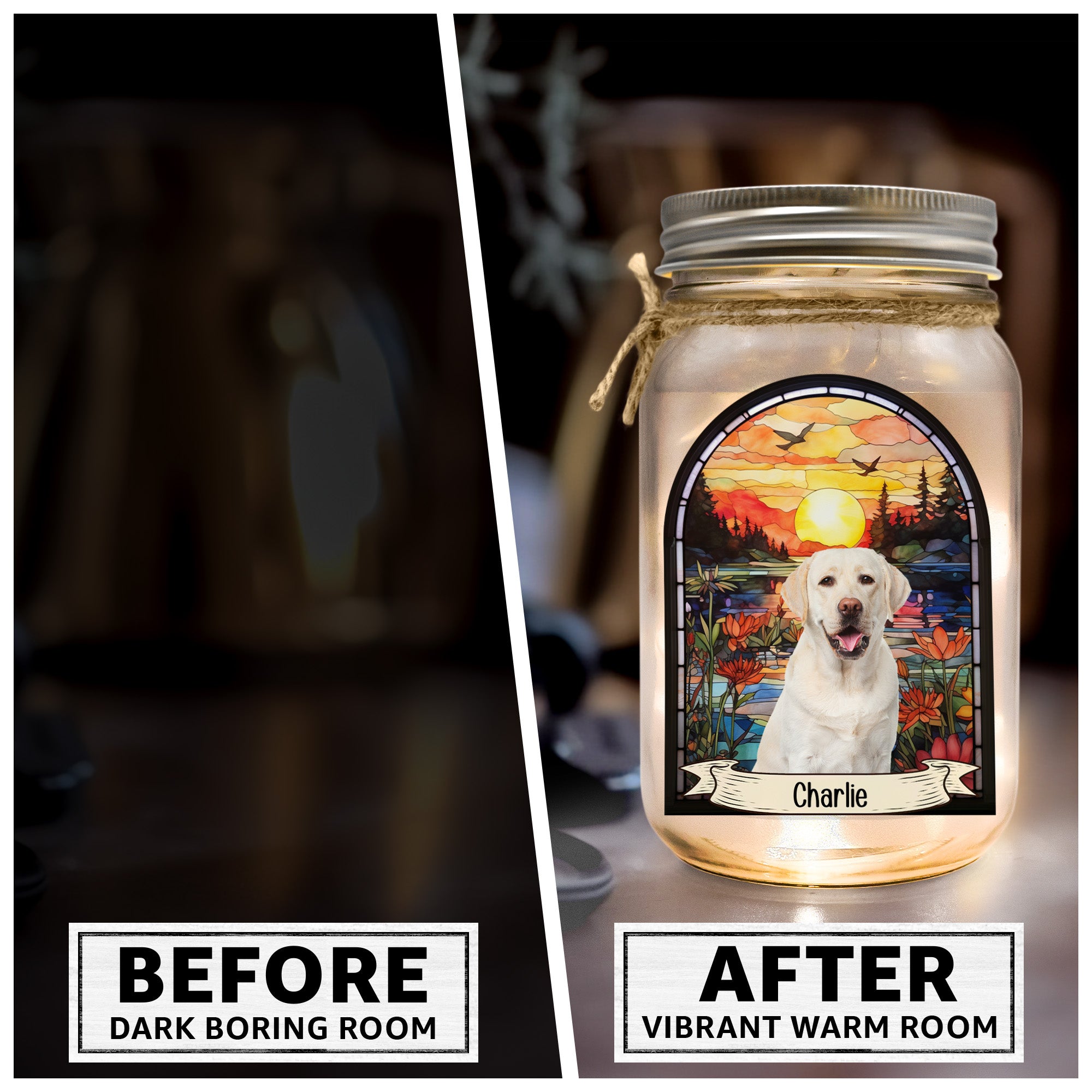 Pet Memorial I'm Always With You - Personalized Mason Jar Light