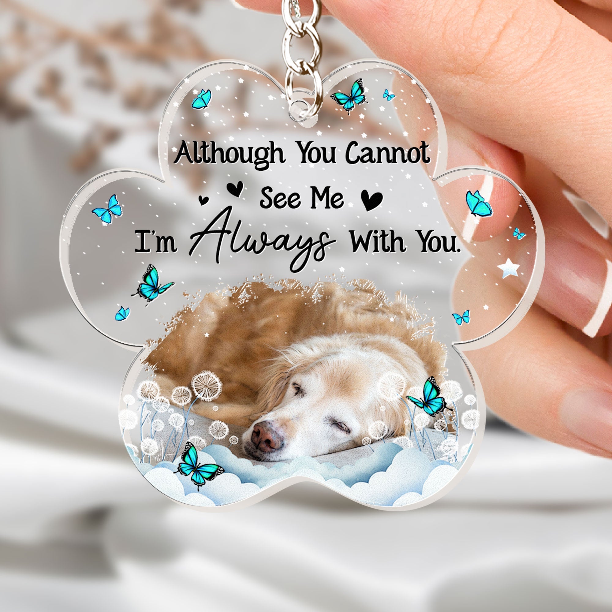 Pet Memorial I'm Always With You - Personalized Acrylic Photo Keychain