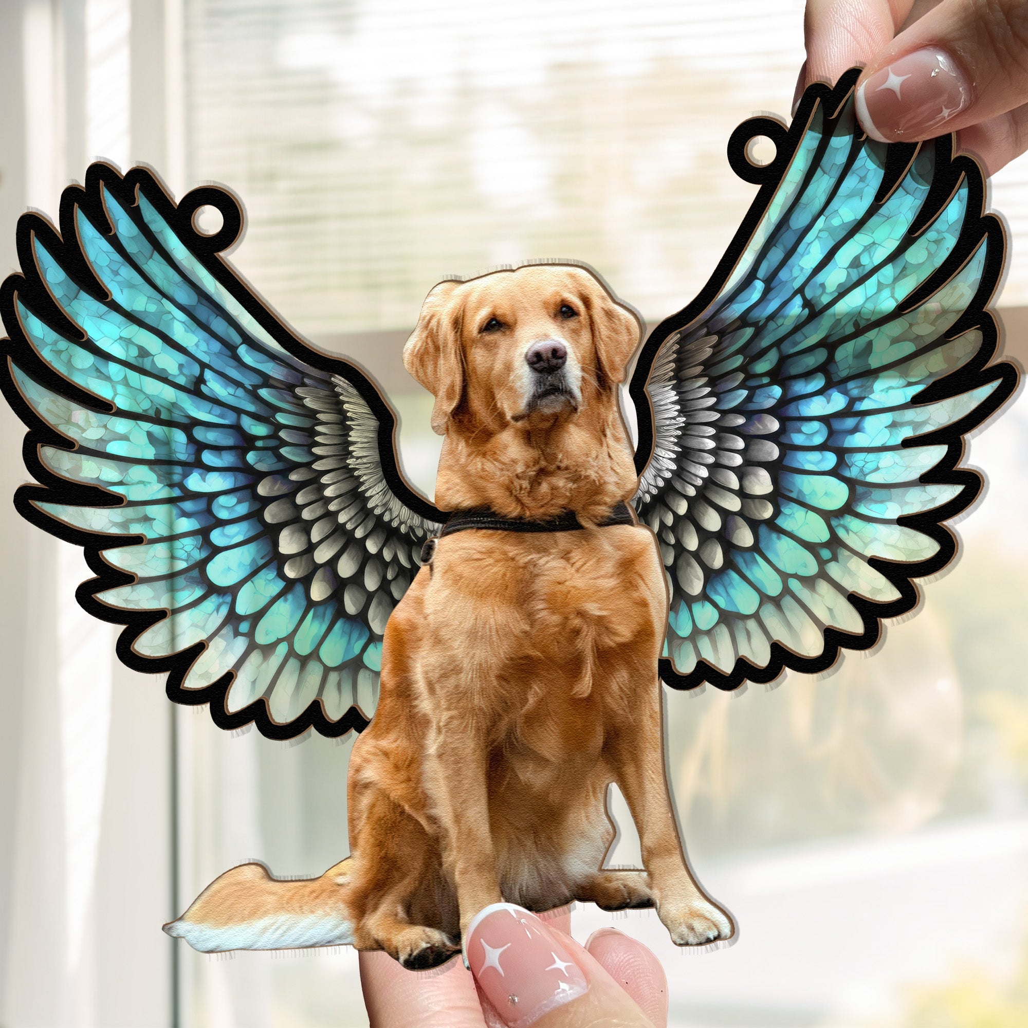 Pet With Wings - Personalized Window Hanging Suncatcher Photo Ornament