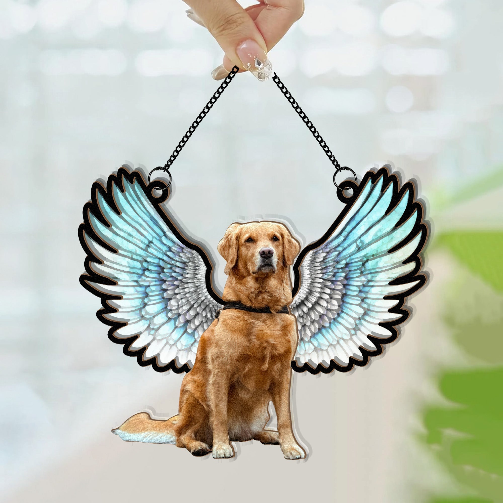 Pet With Wings - Personalized Window Hanging Suncatcher Photo Ornament