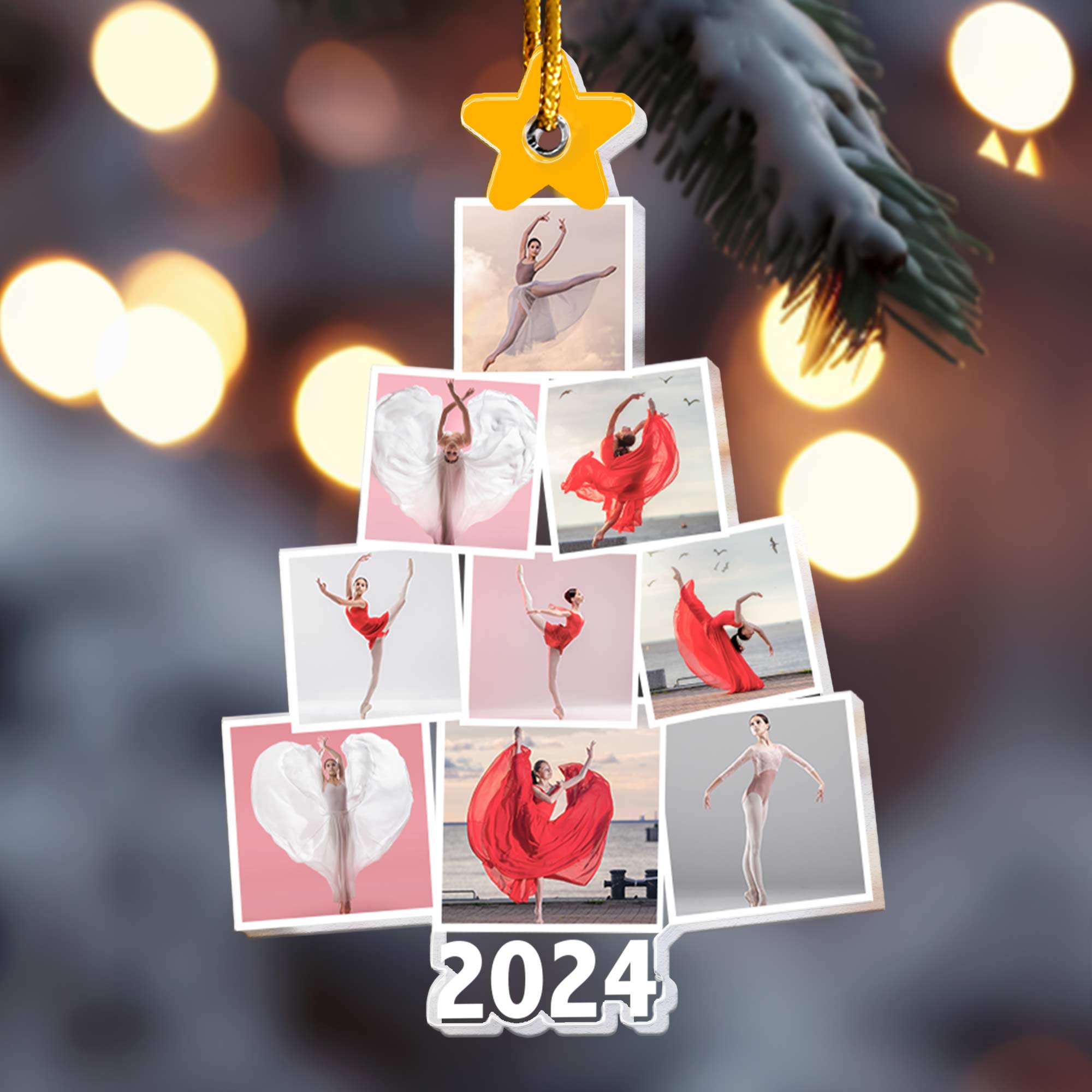 Photo Ballerina Dancing Ballet Christmas Tree - Personalized Acrylic Photo Ornament