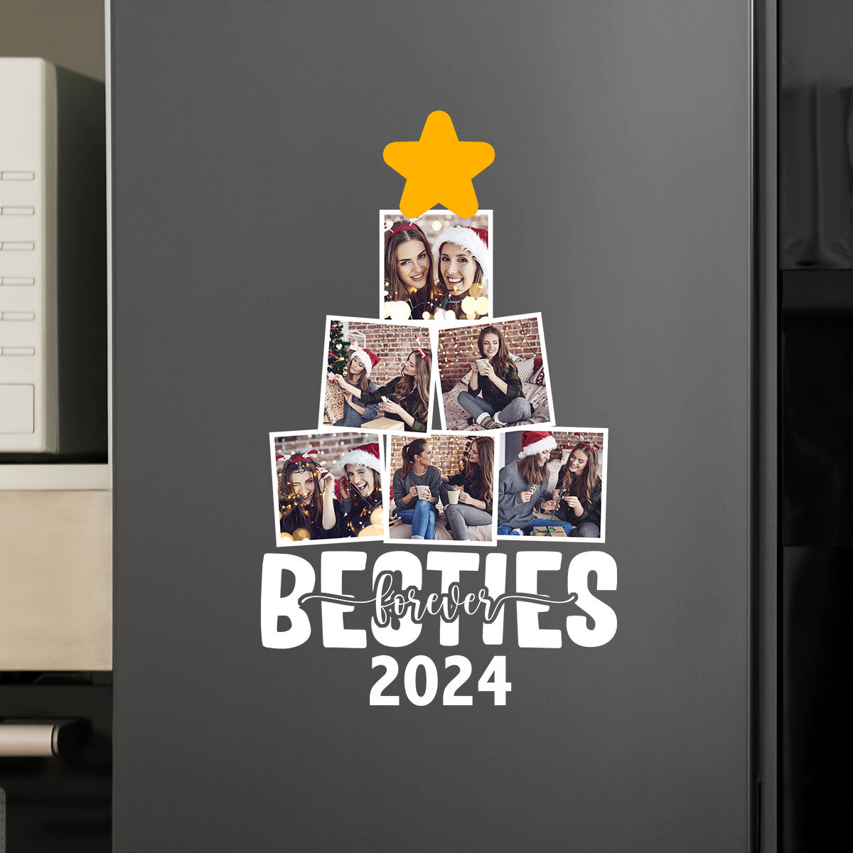 Photo Besties Forever Christmas Tree - Personalized Photo Decal