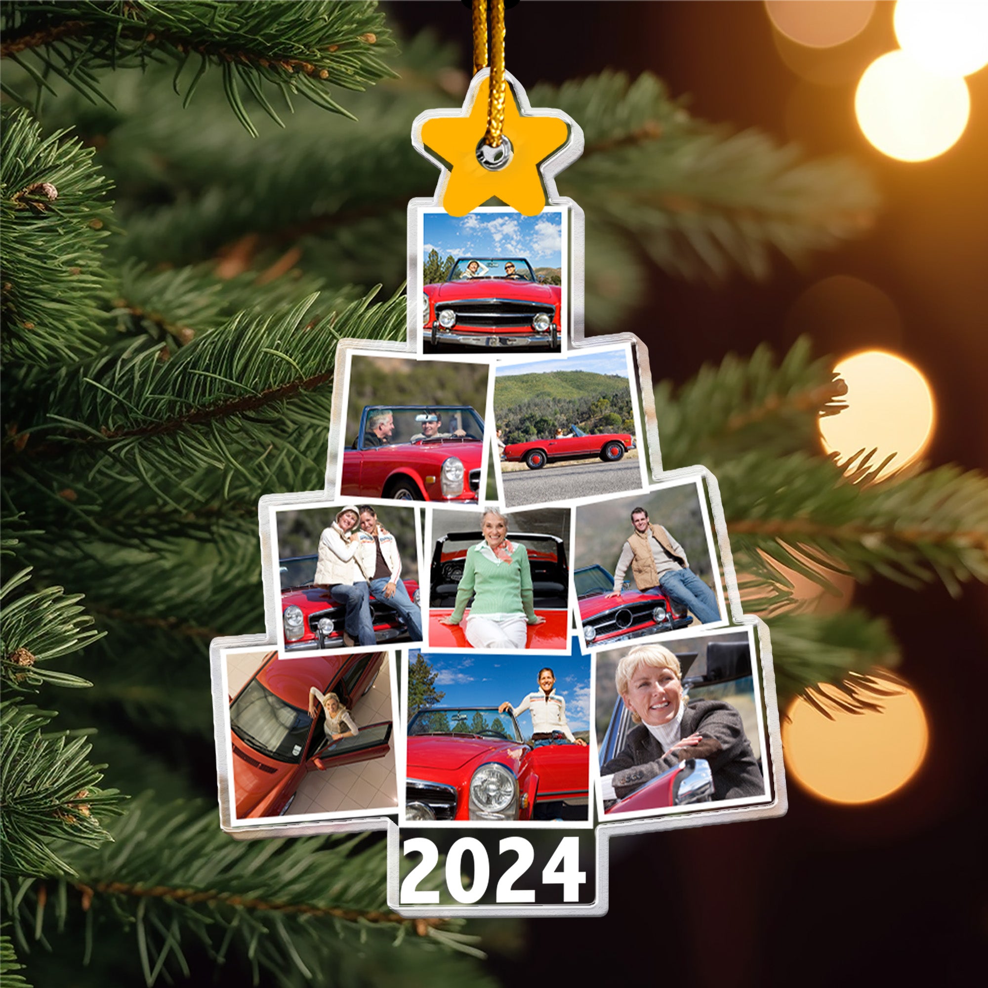 Photo Car Christmas Tree Christmas - Personalized Acrylic Photo Ornament