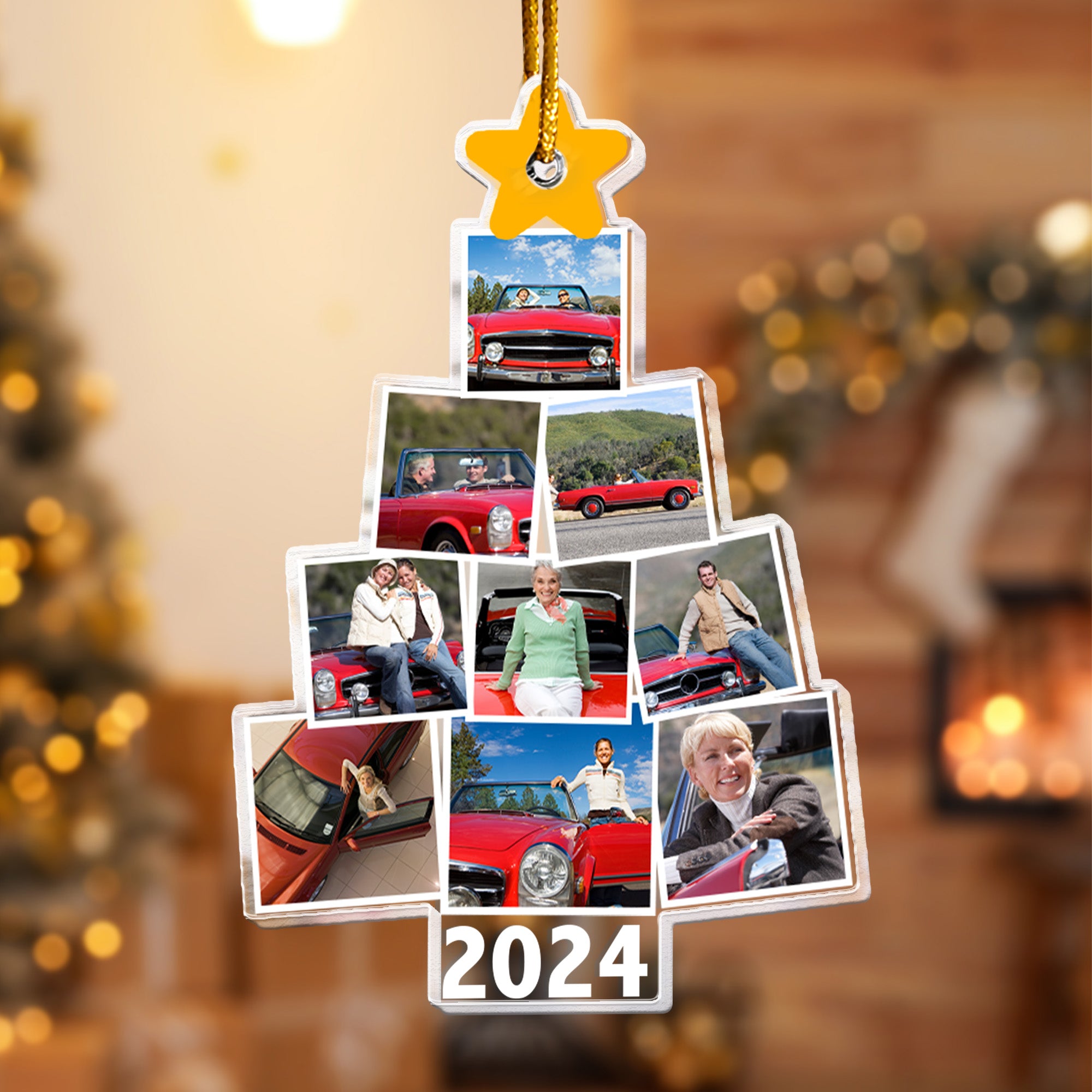 Photo Car Christmas Tree Christmas - Personalized Acrylic Photo Ornament