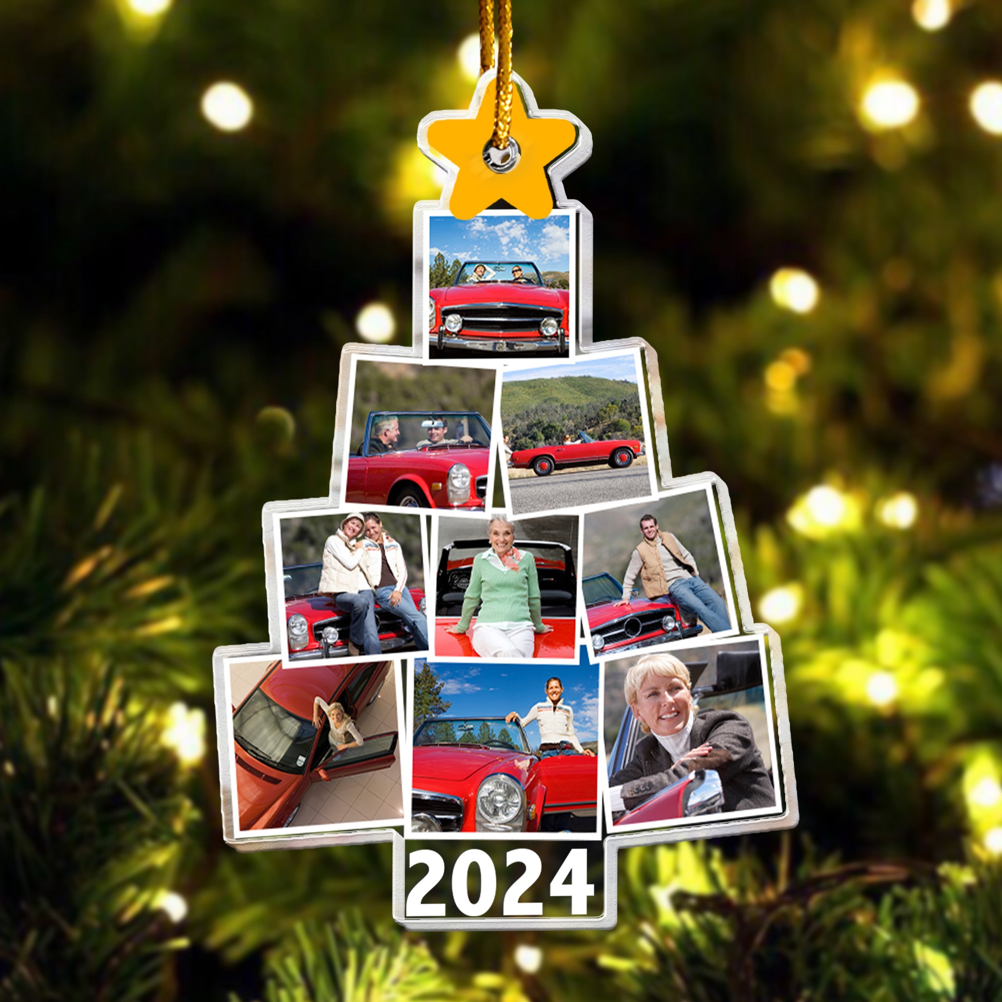 Photo Car Christmas Tree Christmas - Personalized Acrylic Photo Ornament