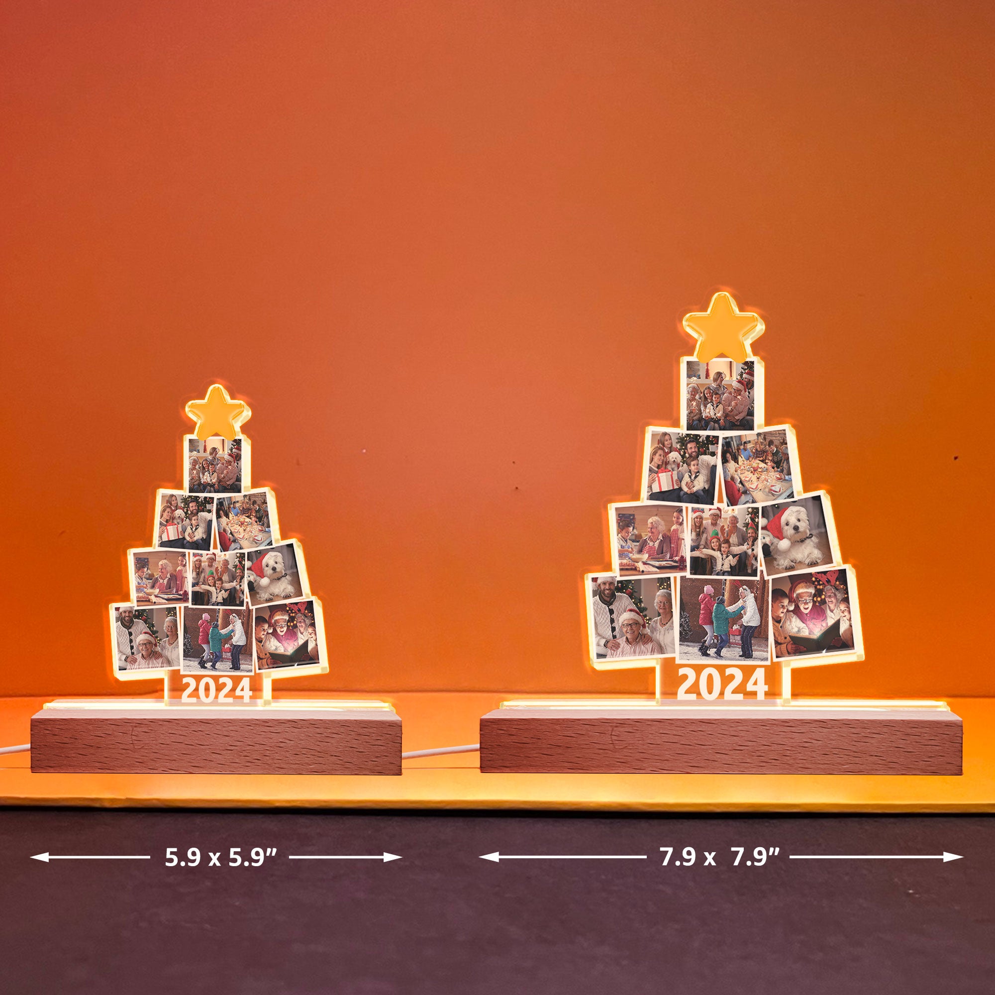 Photo Family Tree Christmas - Personalized Photo LED Light