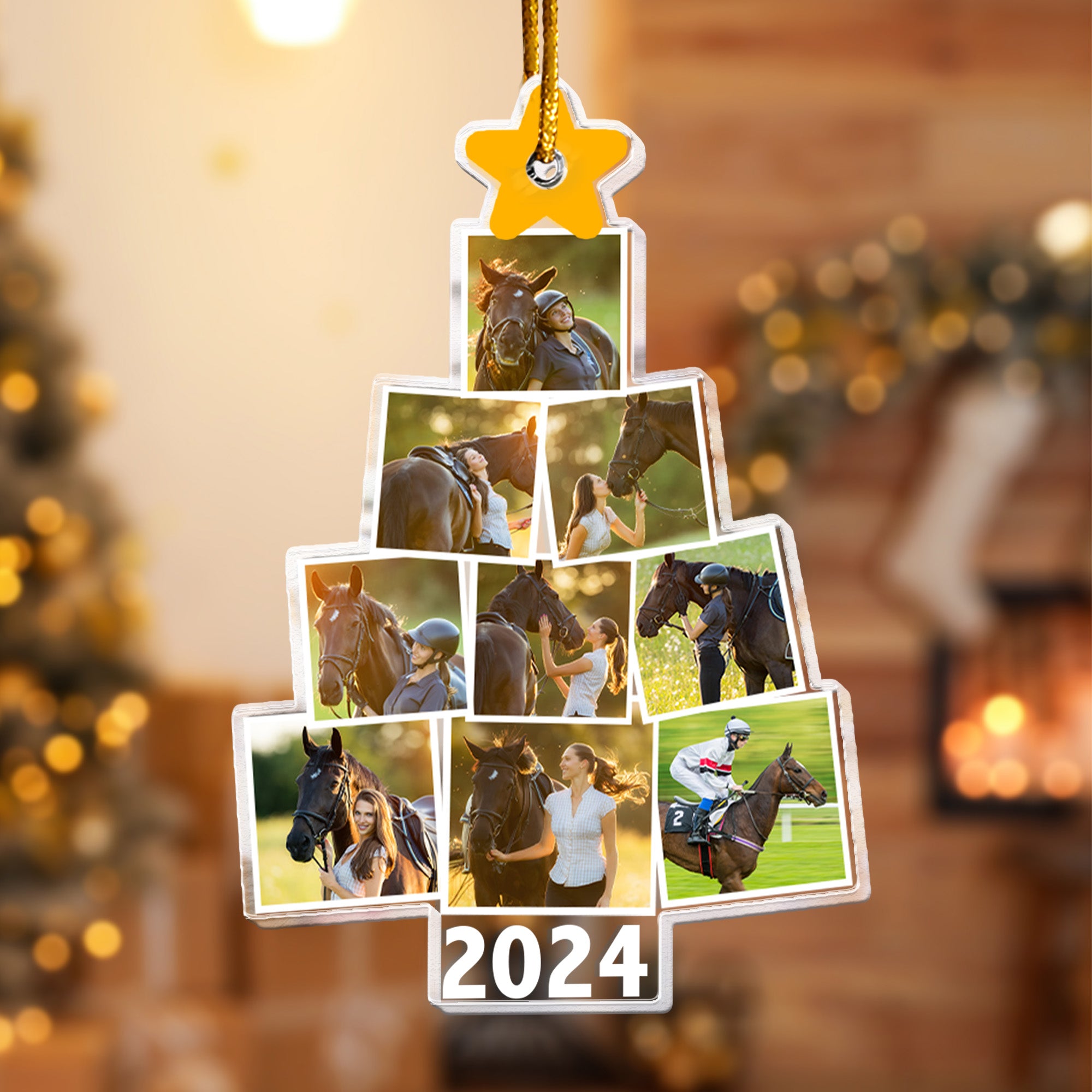 Photo Horse Christmas Tree - Personalized Acrylic Photo Ornament