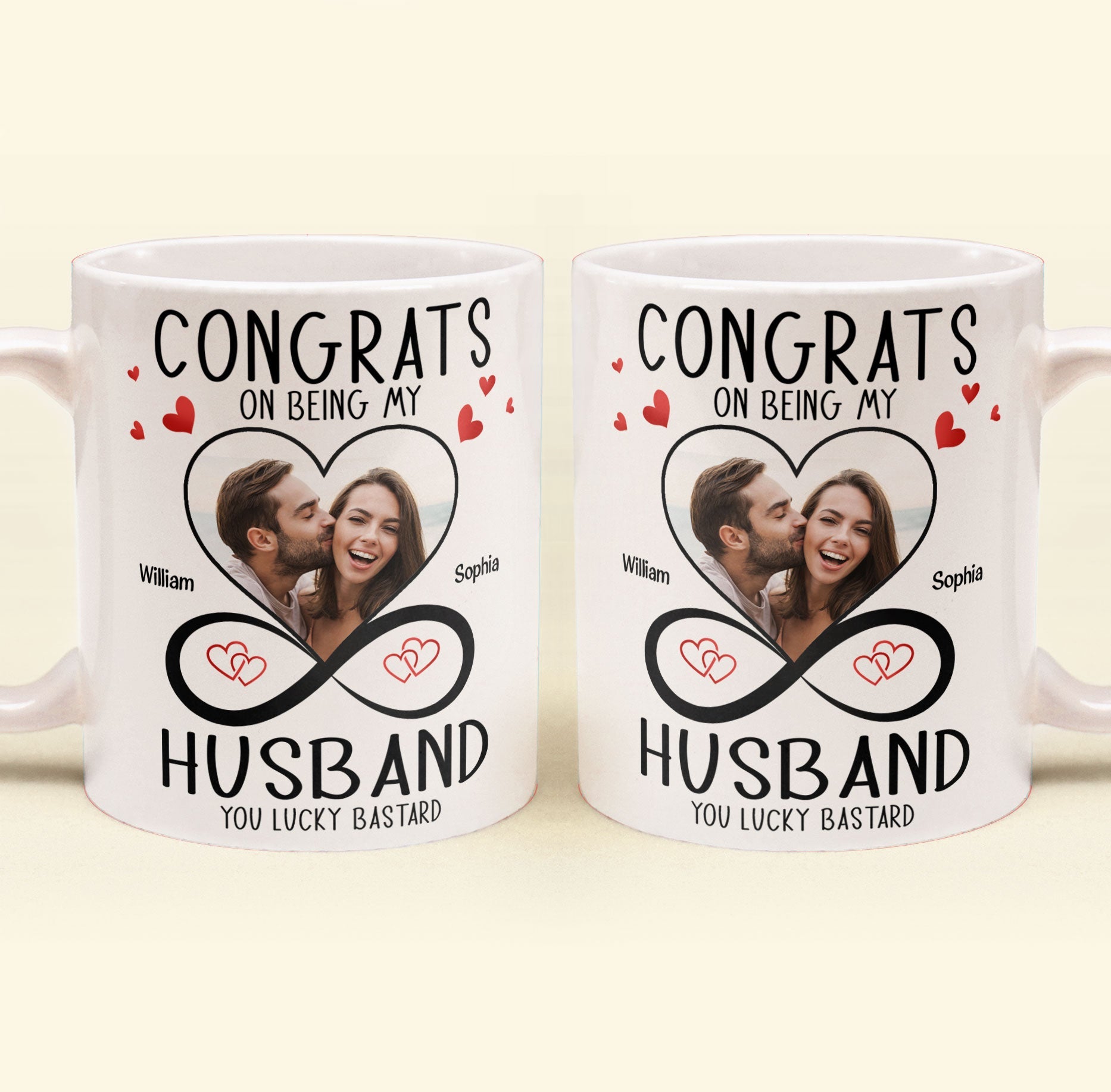 Congrats On Being My Husband - Personalized Photo Mug