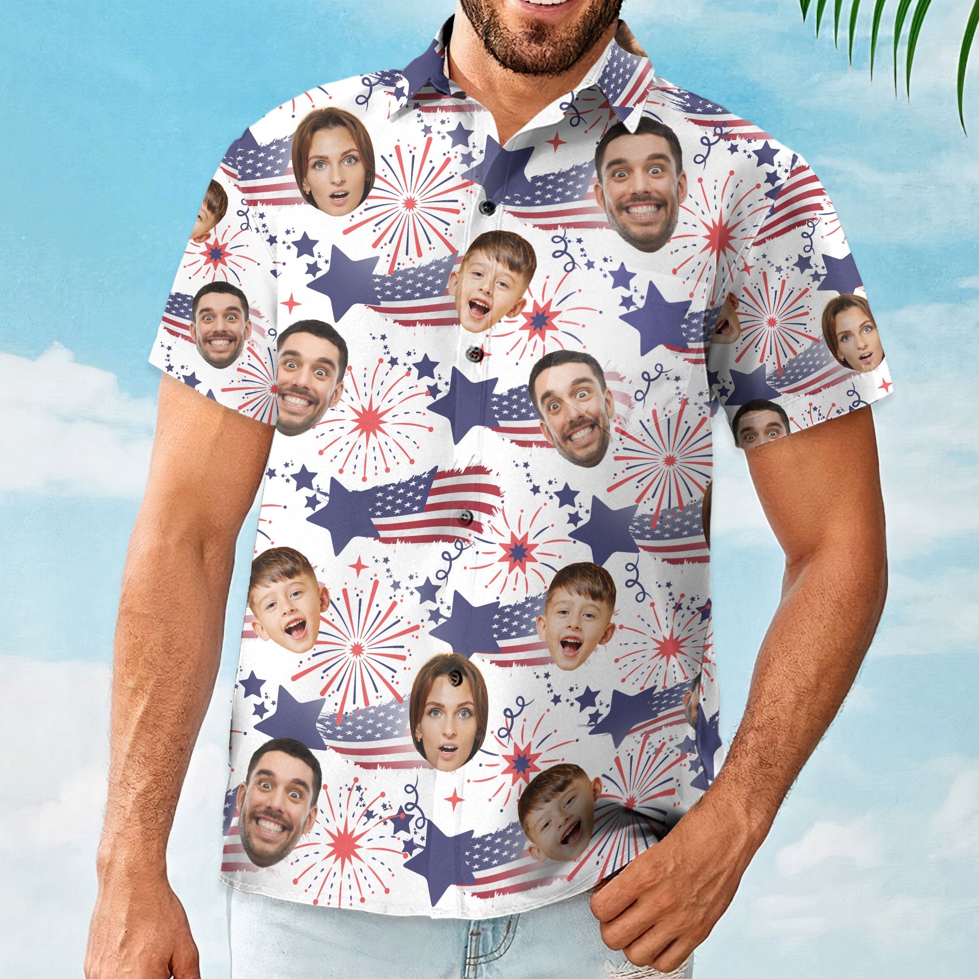 Family Cute Face - Personalized Photo Hawaiian Shirt