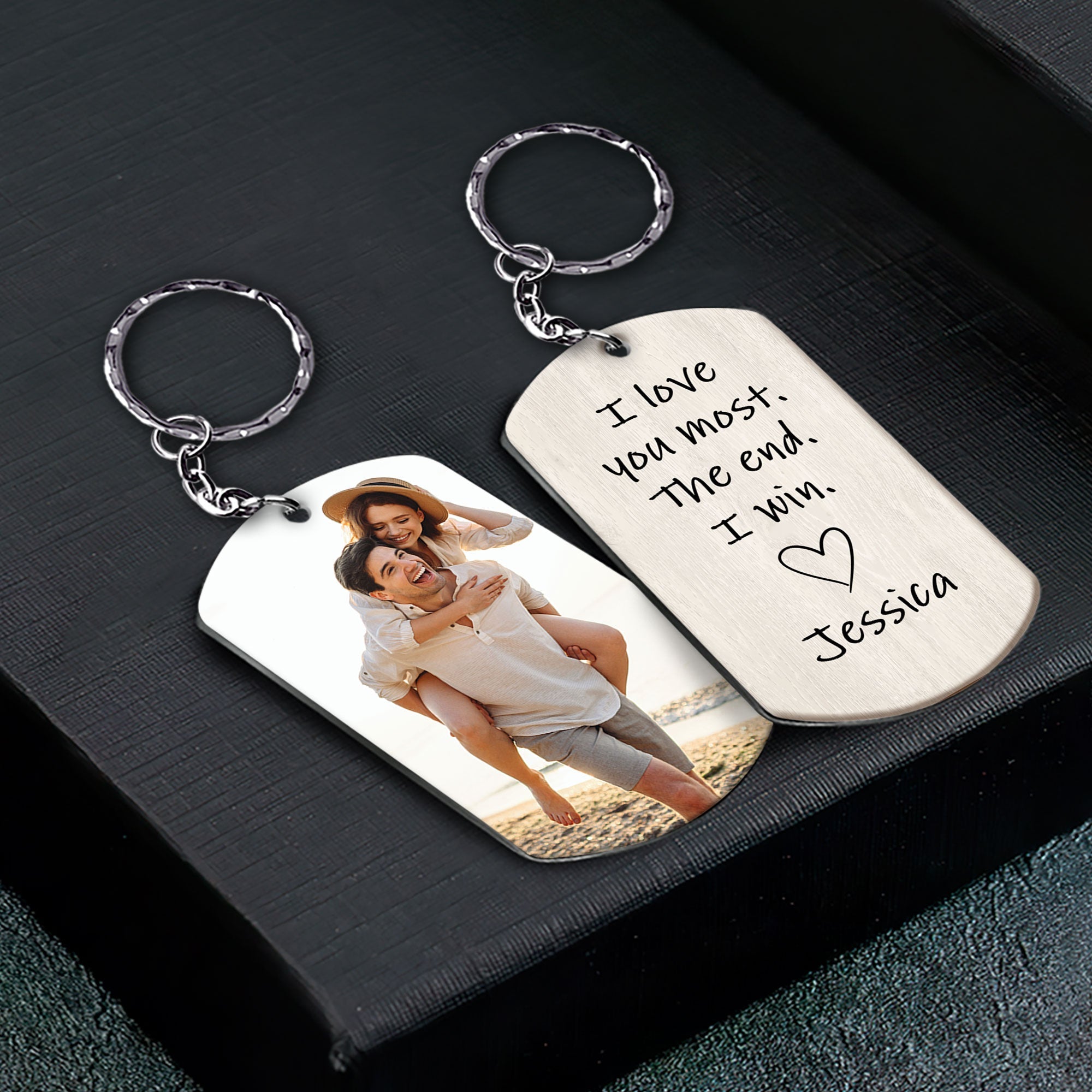 I Love You Most The End I Win - Personalized Photo Keychain