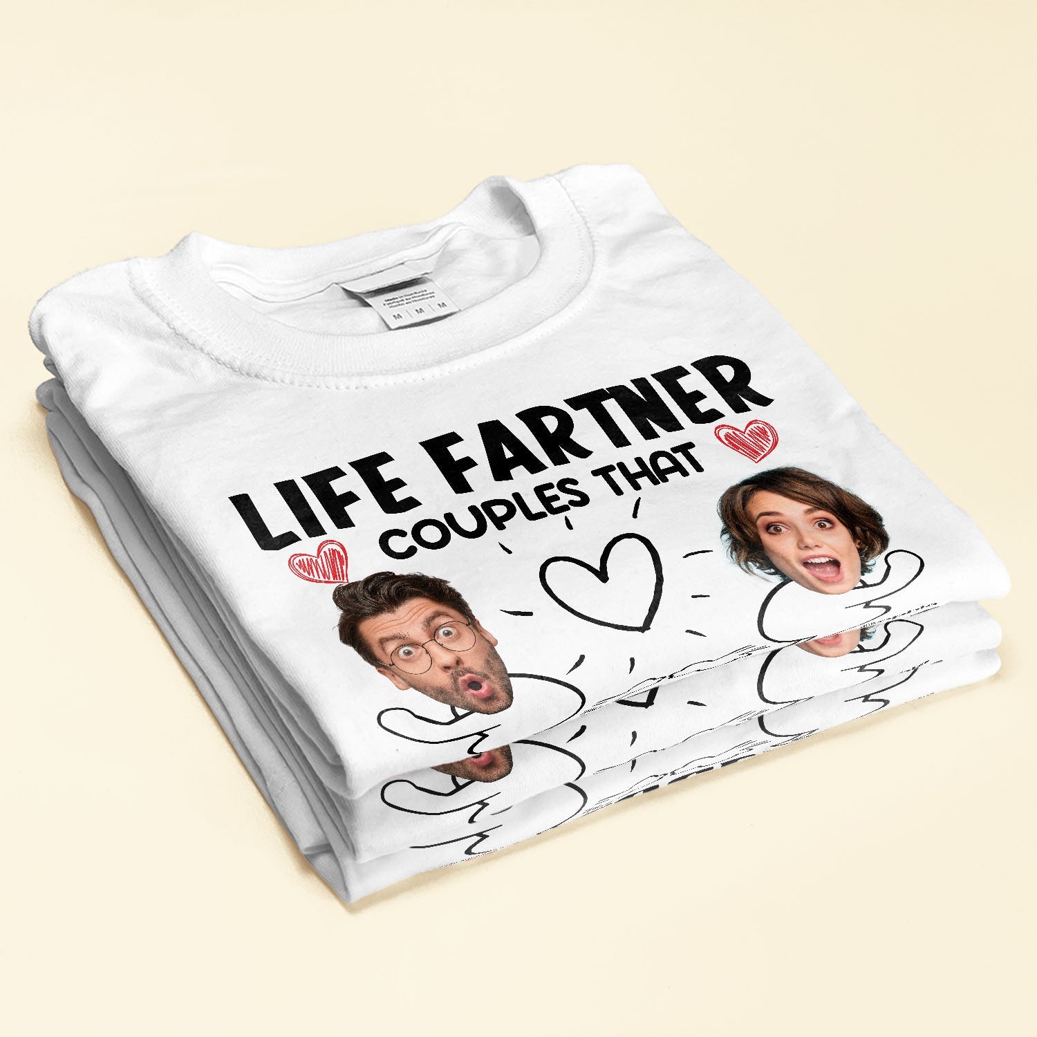 Life Fartner - Personalized Photo Matching Couple Shirts