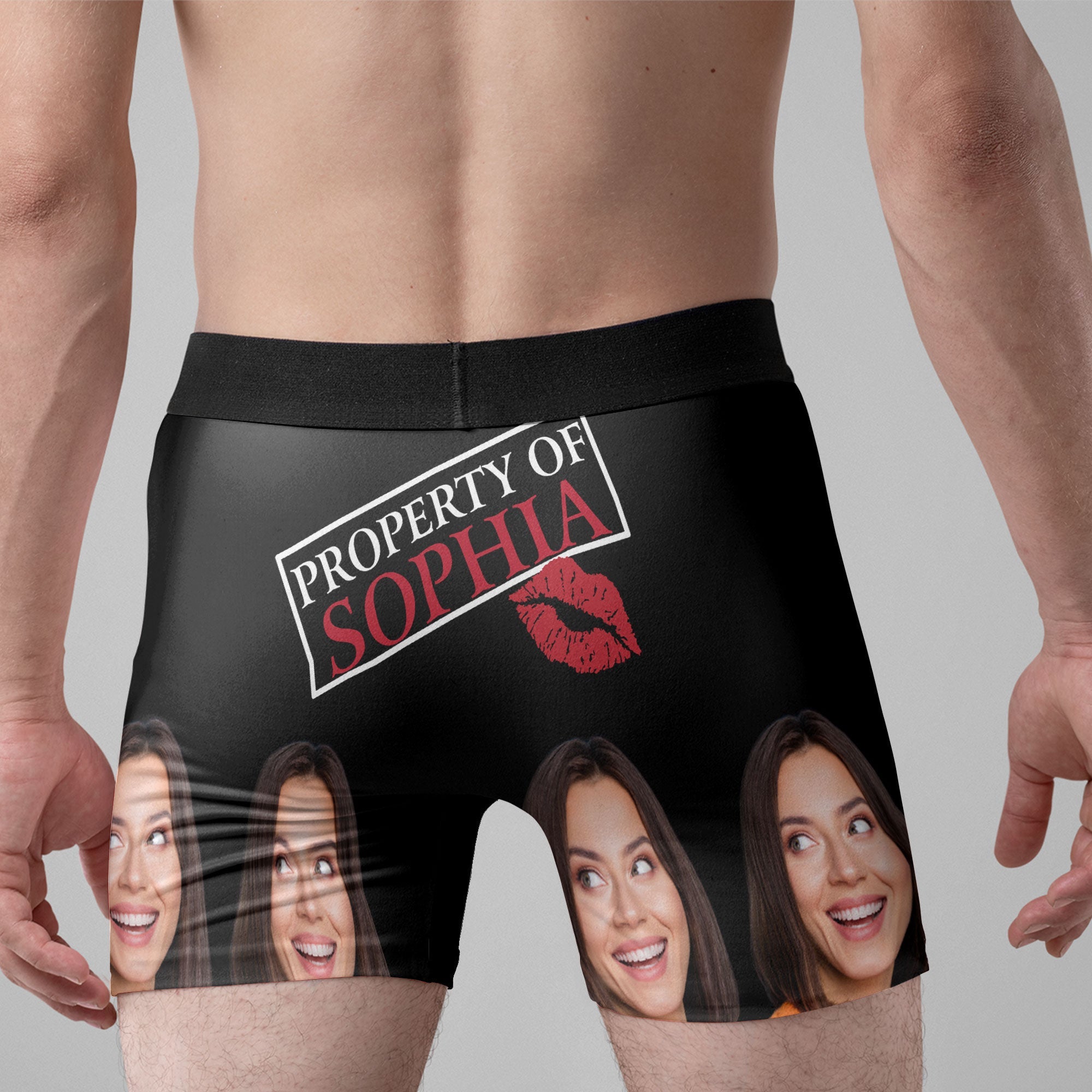 [Photo Inserted] Property Of My Hot Wife - Personalized Men Boxer Briefs - Birthday Valentine's Day Gift For Husband, Gifts For Him