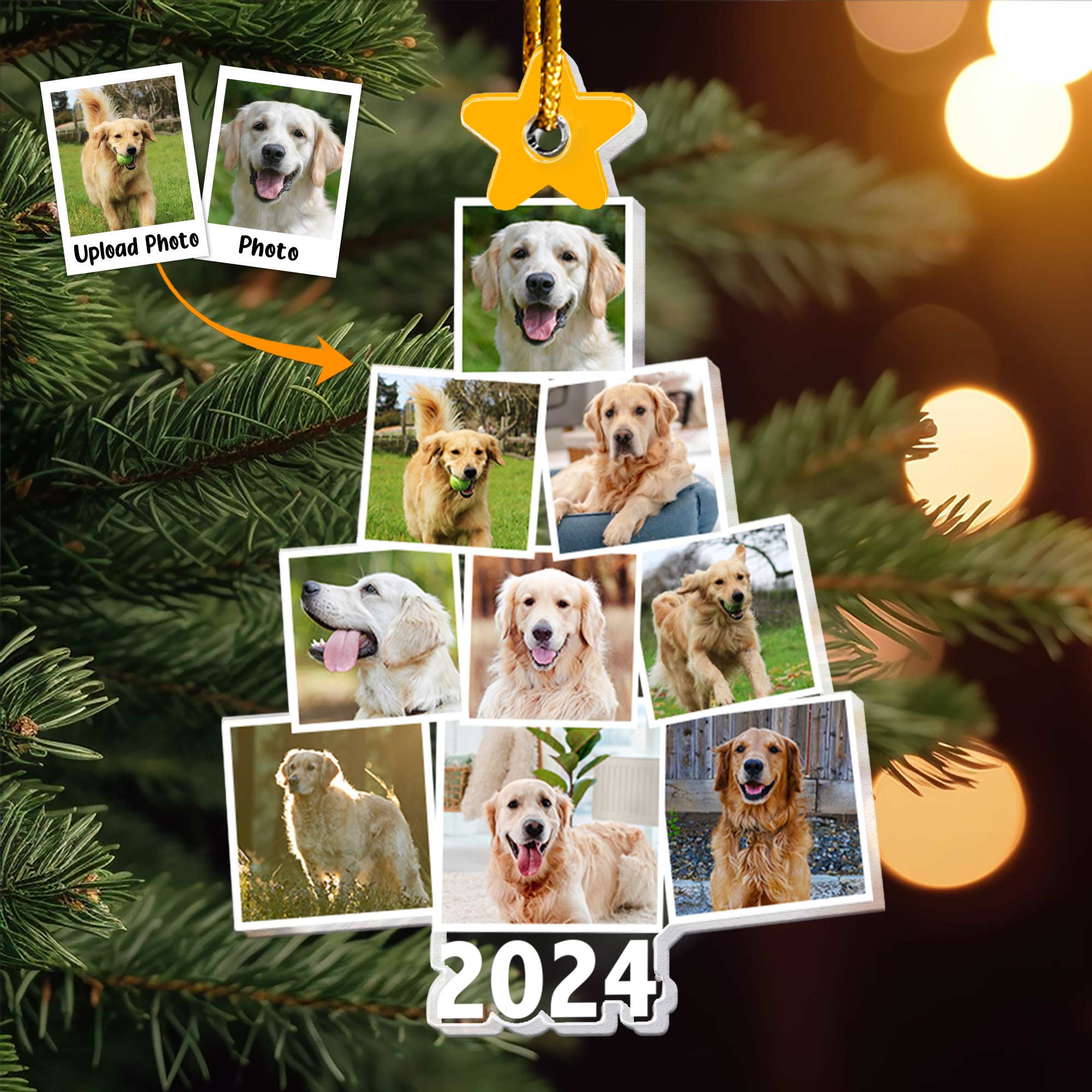 Photo Pet Christmas Tree - Personalized Acrylic Photo Ornament