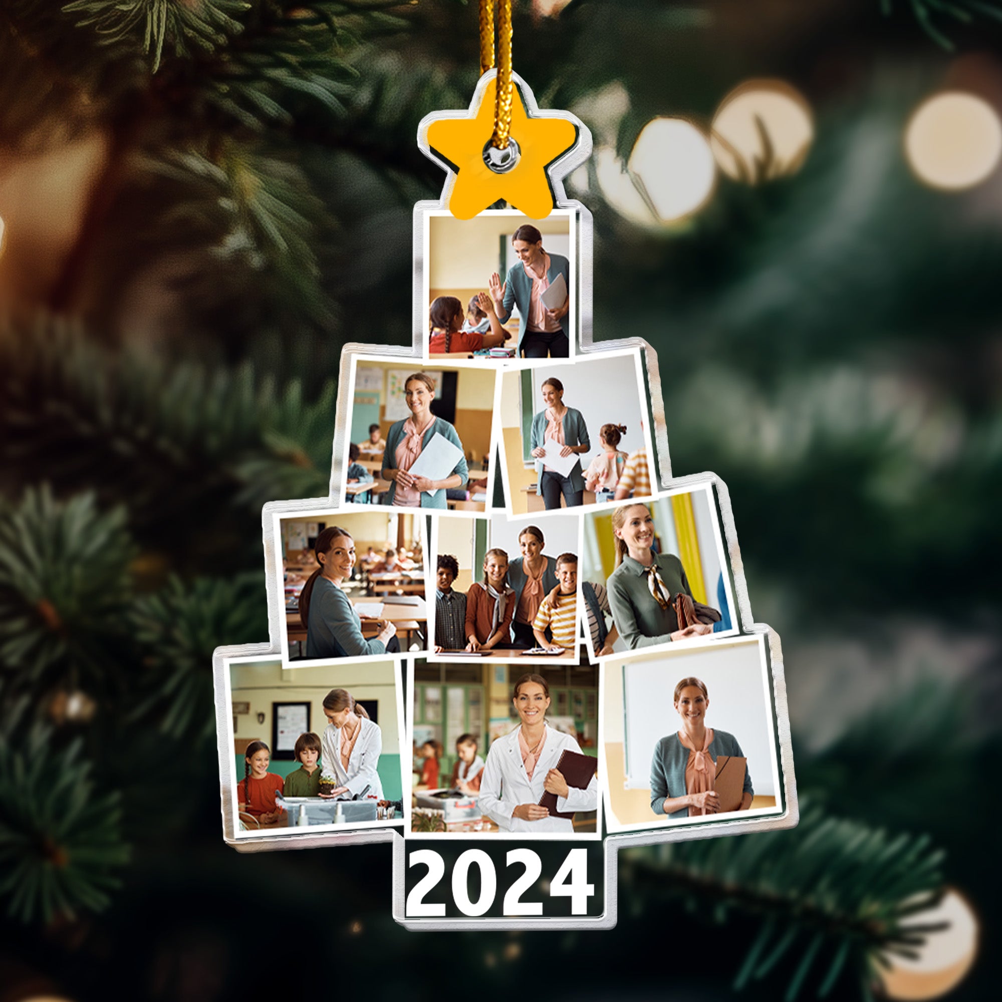 Photo Teacher Tree Christmas - Personalized Acrylic Photo Ornament