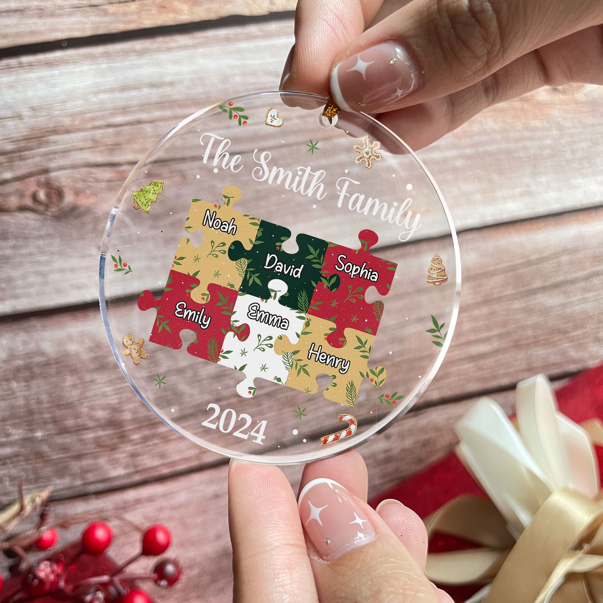 Pieces Of Family Names - Personalized Acrylic Ornament