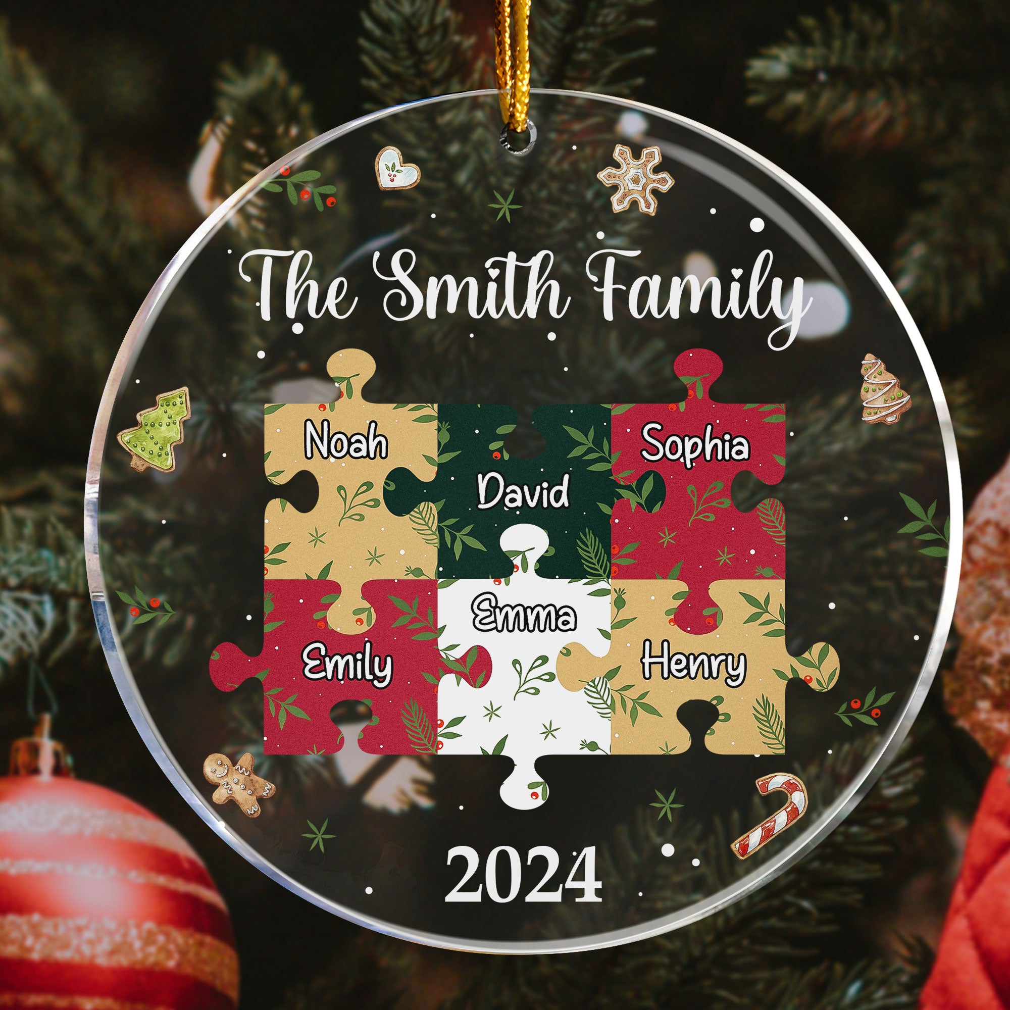 Pieces Of Family Names - Personalized Acrylic Ornament