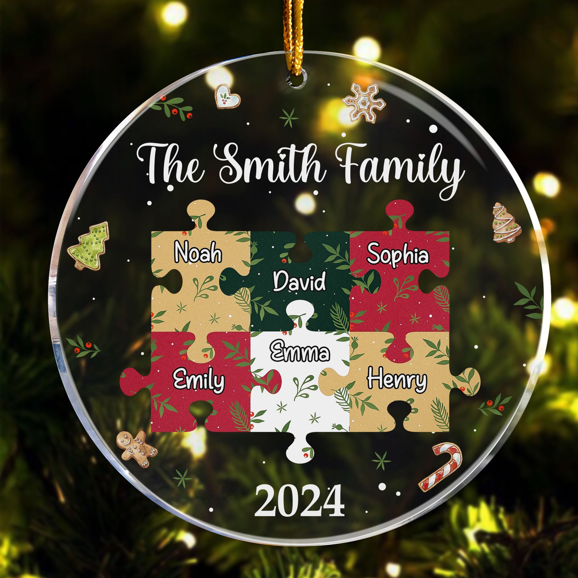 Pieces Of Family Names - Personalized Acrylic Ornament