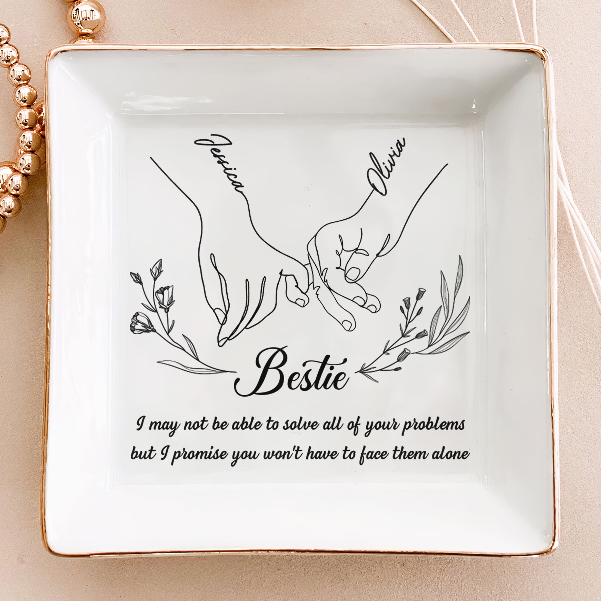 Pinky Promise Friendship Forever - Personalized Jewelry Dish