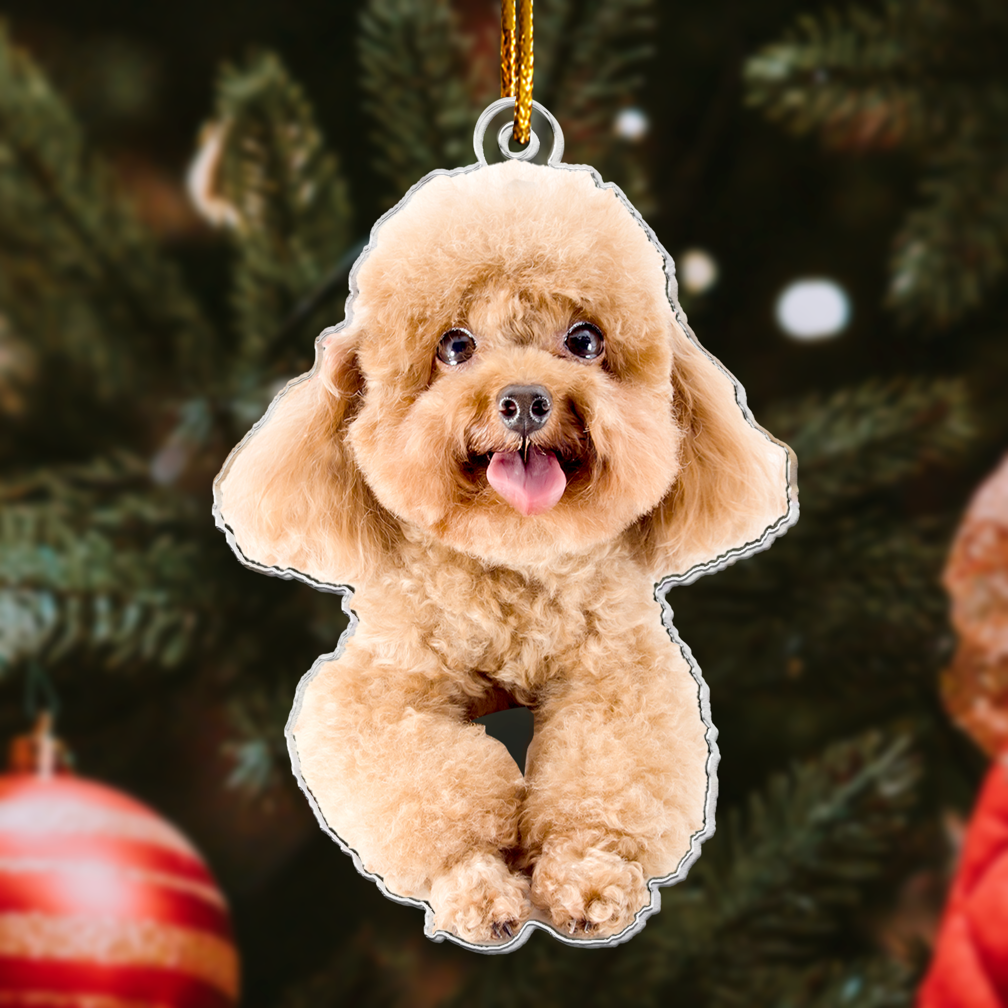 Poodle Christmas Decorations - Poodle Dog Ornament - Personalized Acrylic Photo Ornament