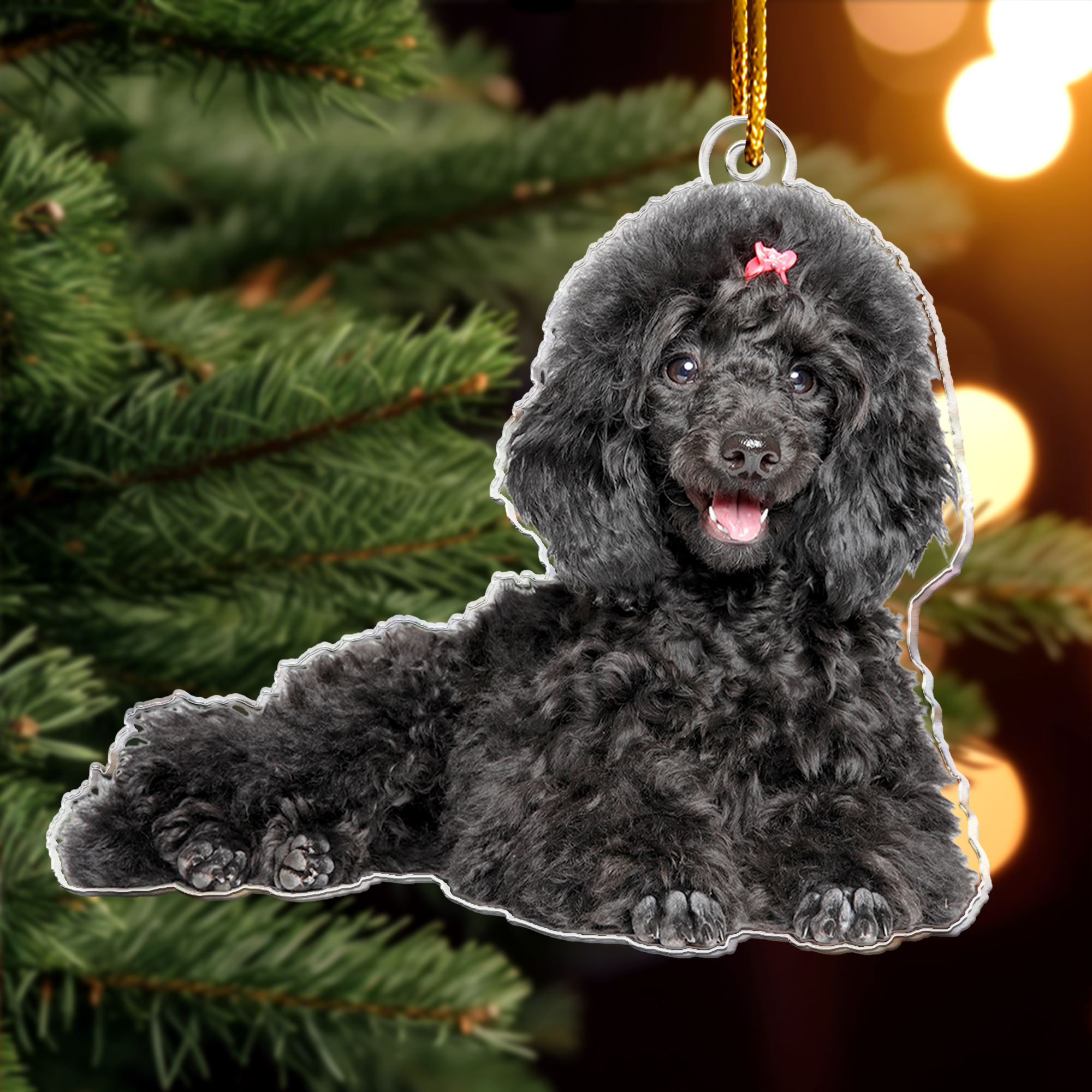 Poodle Christmas Decorations - Poodle Dog Ornament - Personalized Acrylic Photo Ornament