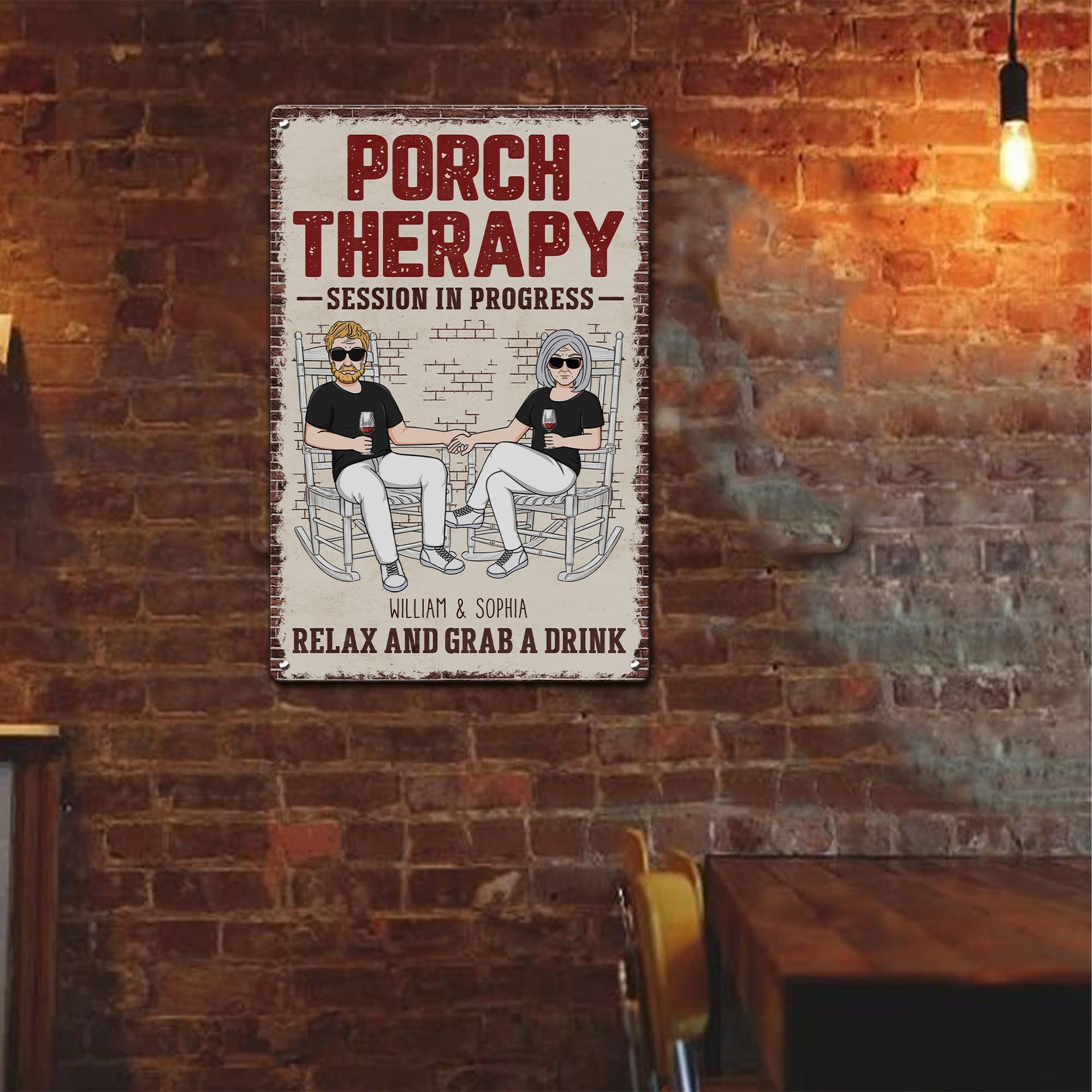 Porch Therapy - Personalized Metal Sign