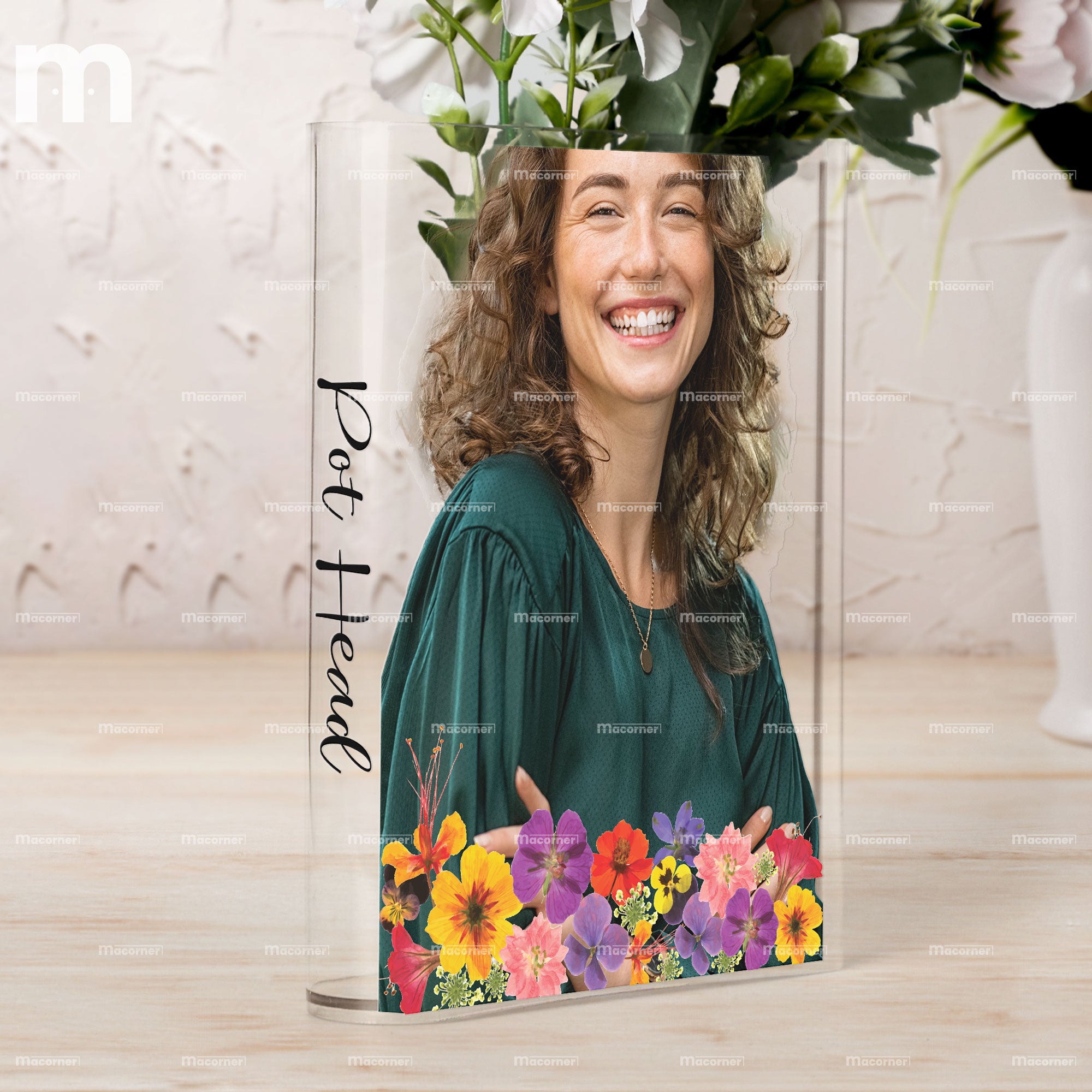 Pot Head - Personalized Photo Acrylic Book Vase