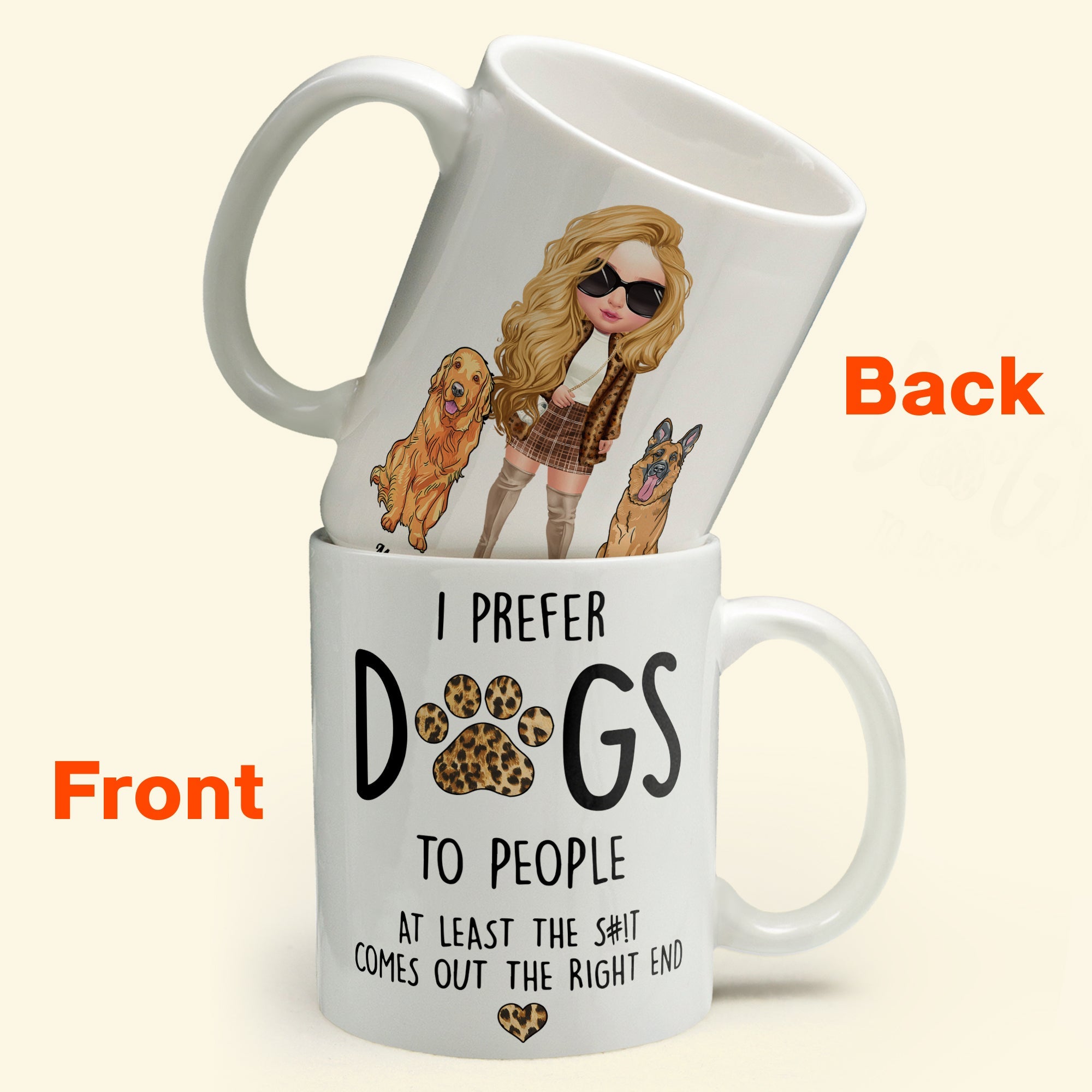 Prefer Dogs To People - Personalized Mug - Birthday Gift For Dog Mom Dog Lover