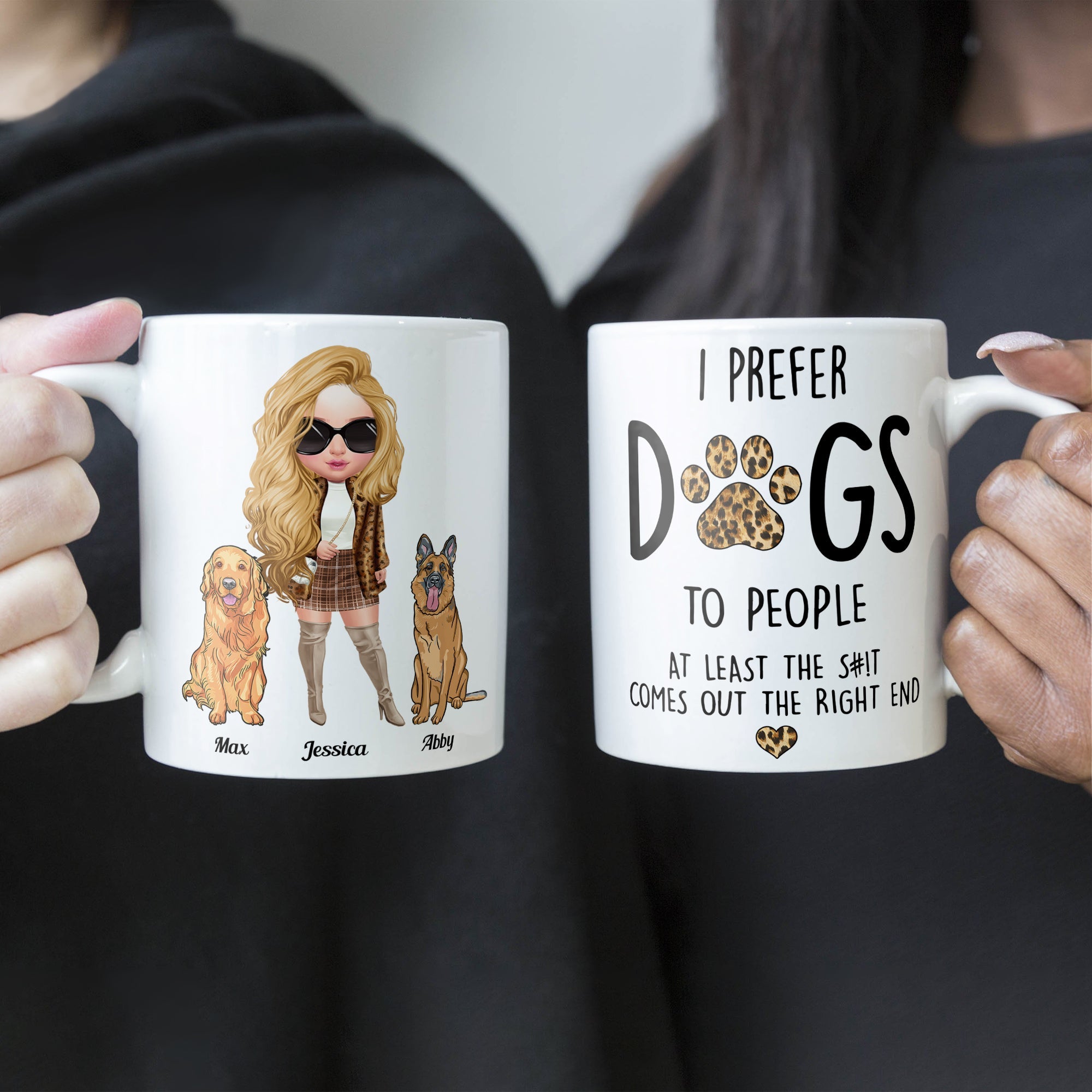 Prefer Dogs To People - Personalized Mug - Birthday Gift For Dog Mom Dog Lover