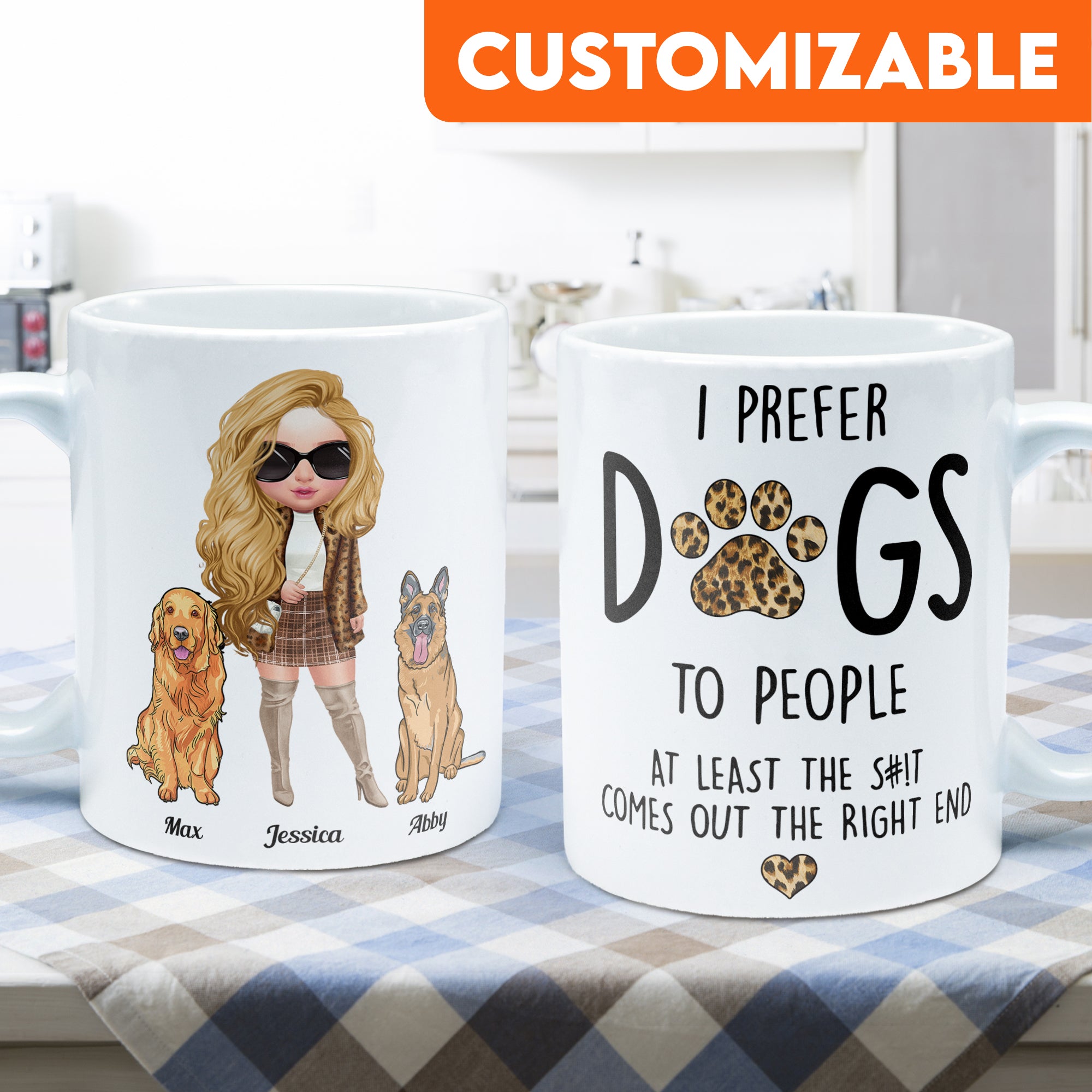 Prefer Dogs To People - Personalized Mug - Birthday Gift For Dog Mom Dog Lover