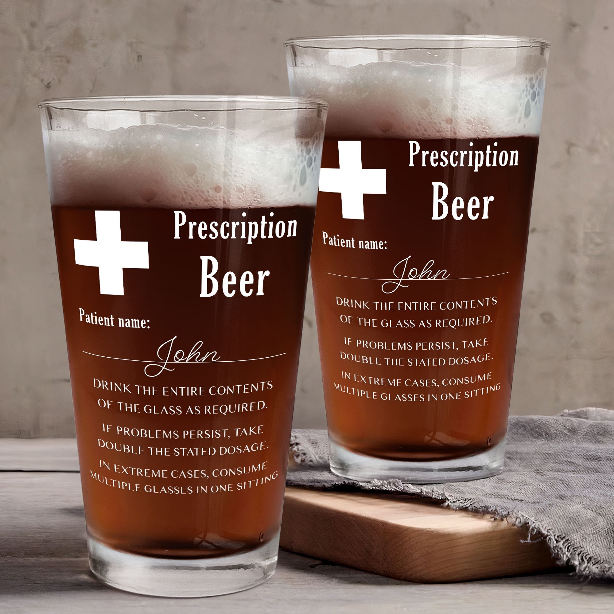 Prescription Beer - Personalized Beer Glass