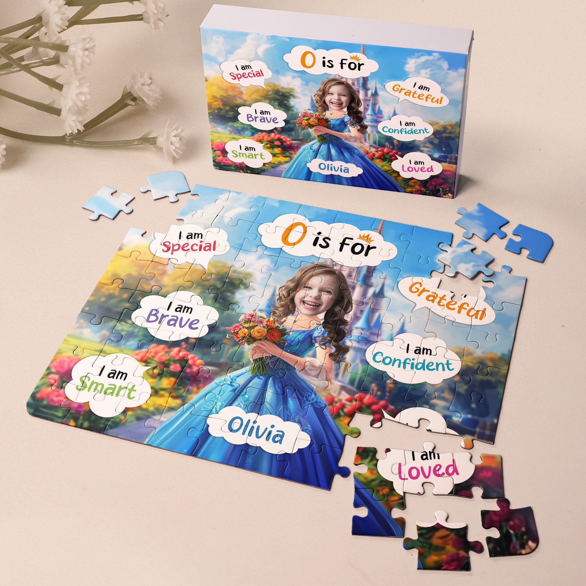 Princess Blue Dress - Board Game For Daughters, Kids - Personalized Photo Jigsaw Puzzle