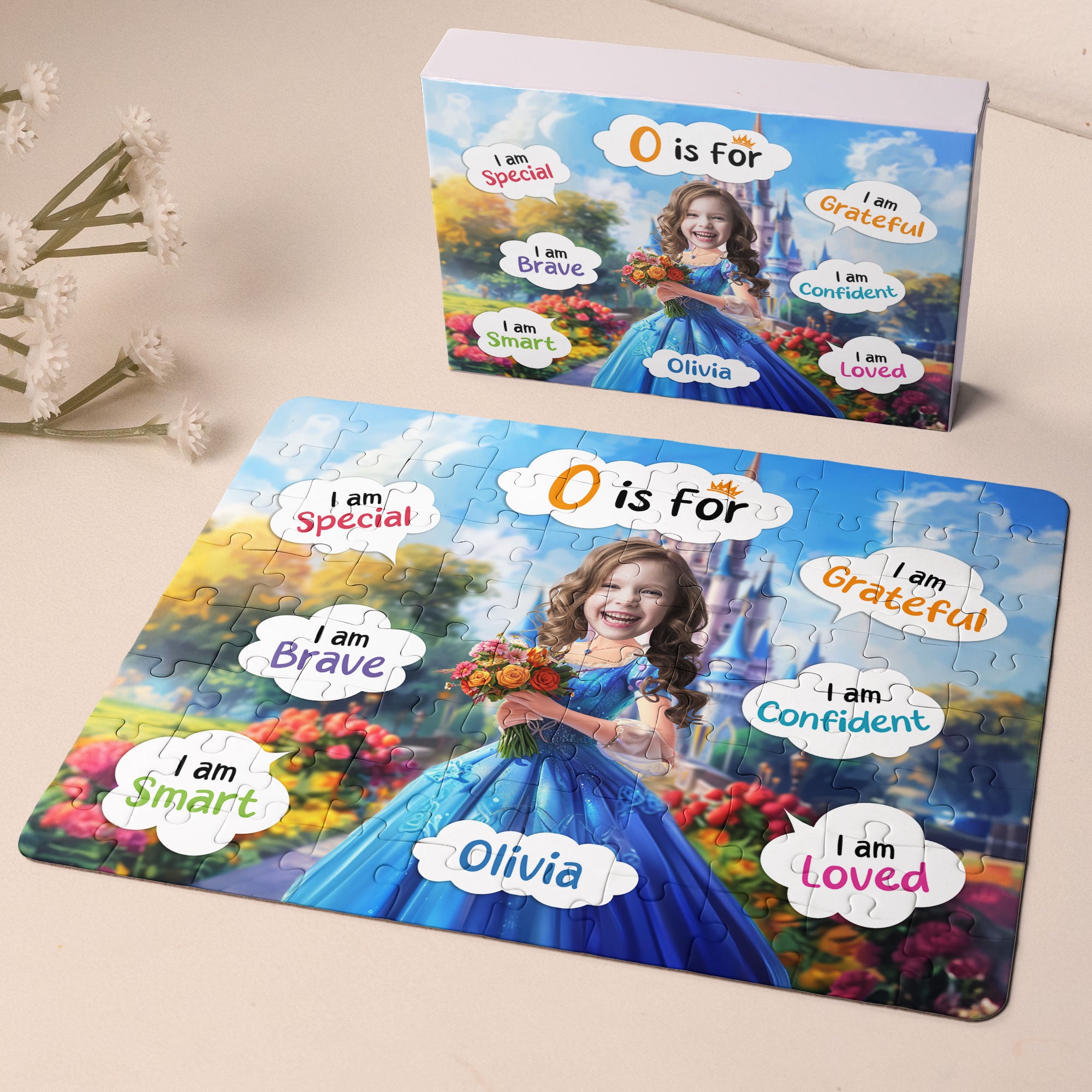 Princess Blue Dress - Board Game For Daughters, Kids - Personalized Photo Jigsaw Puzzle